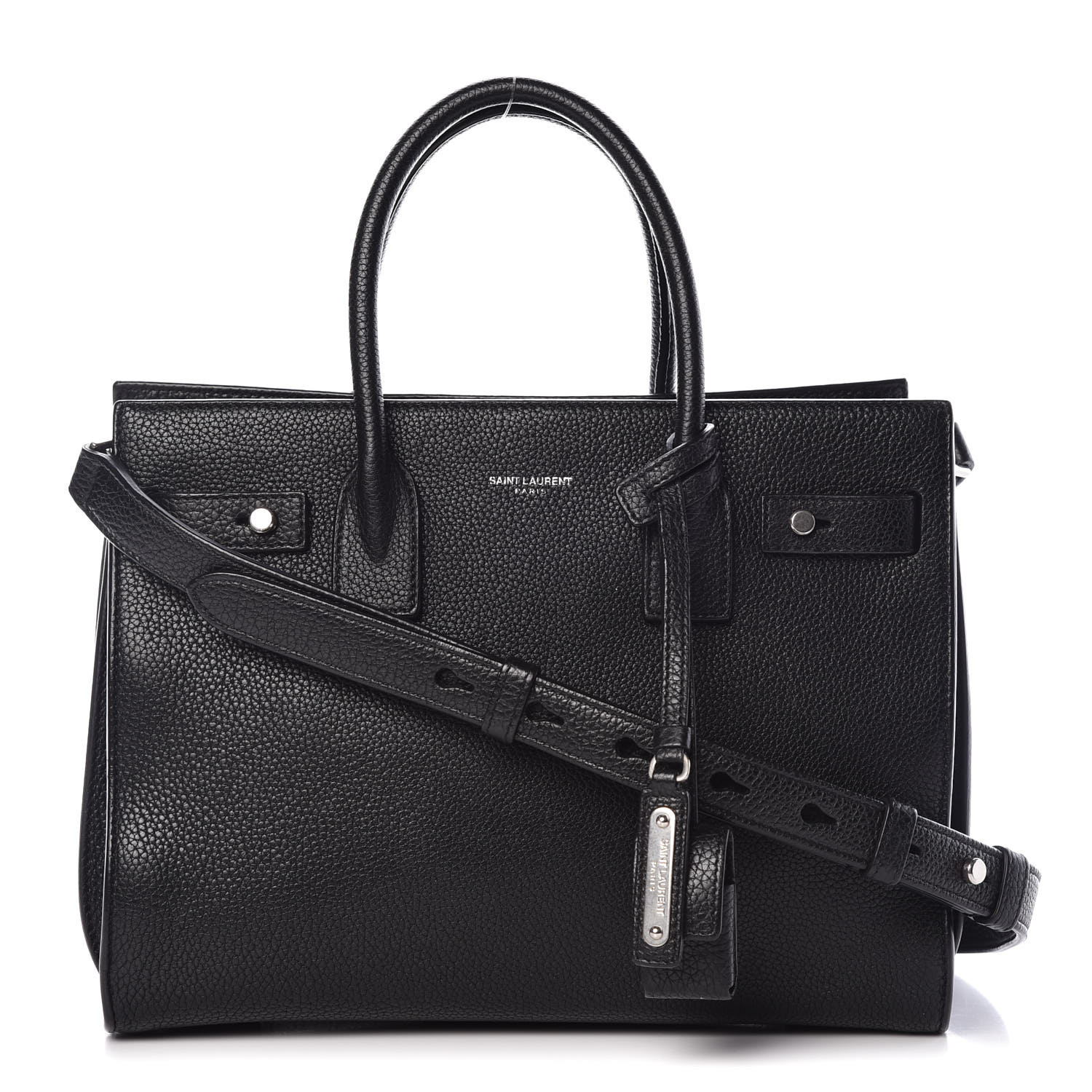 SAINT LAURENT Grained Calfskin Baby Sac De Jour Souple Black 403061