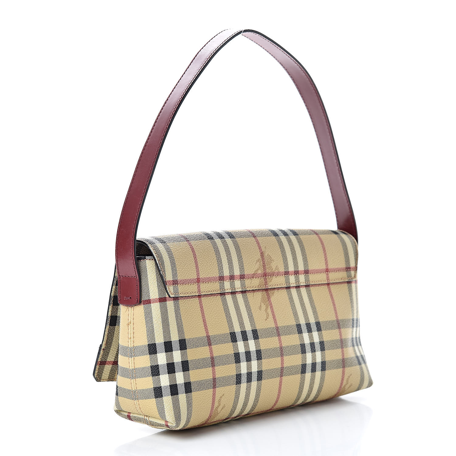BURBERRY Haymarket Check Shoulder Bag Red 505884 | FASHIONPHILE