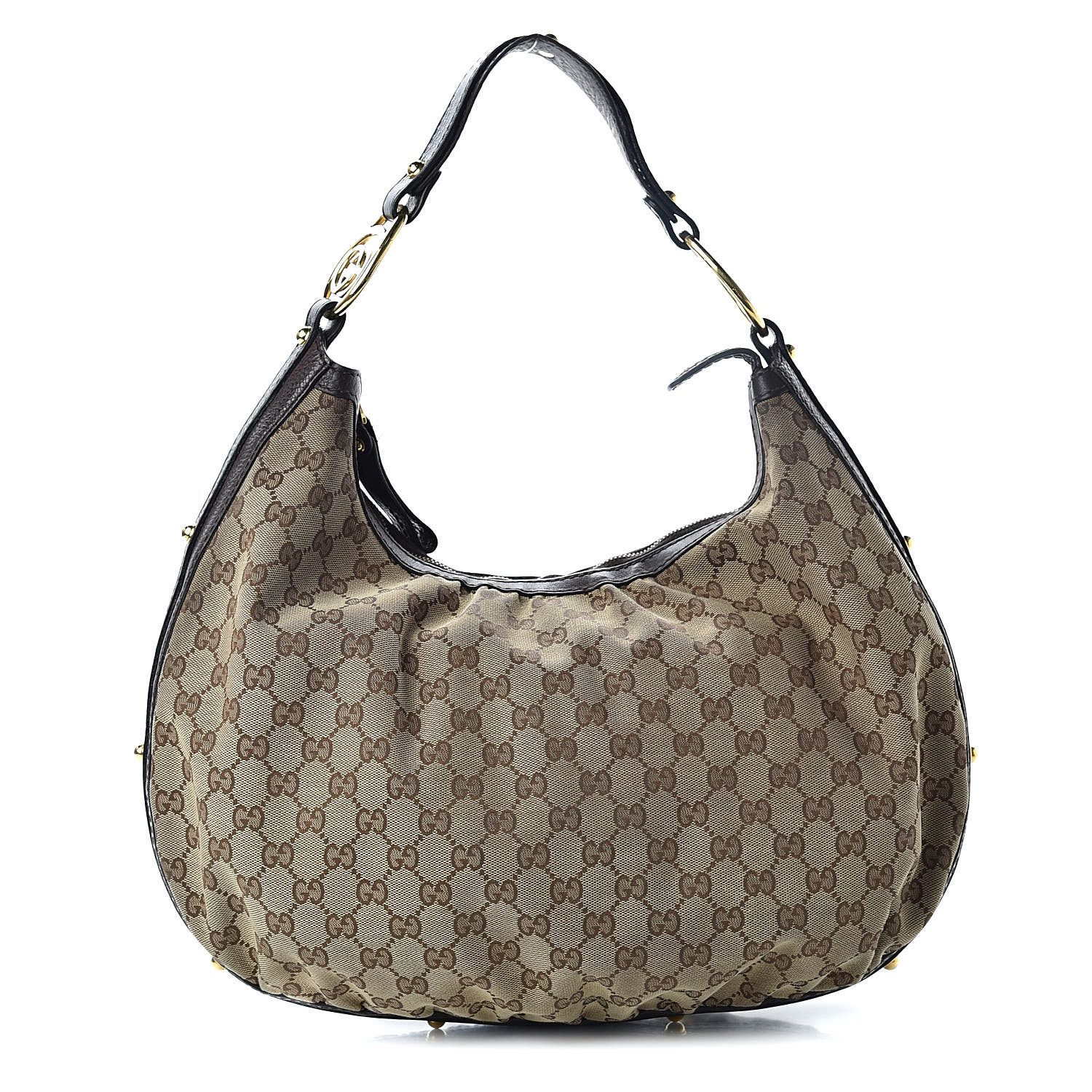 gucci brown monogram leather shoulder bag