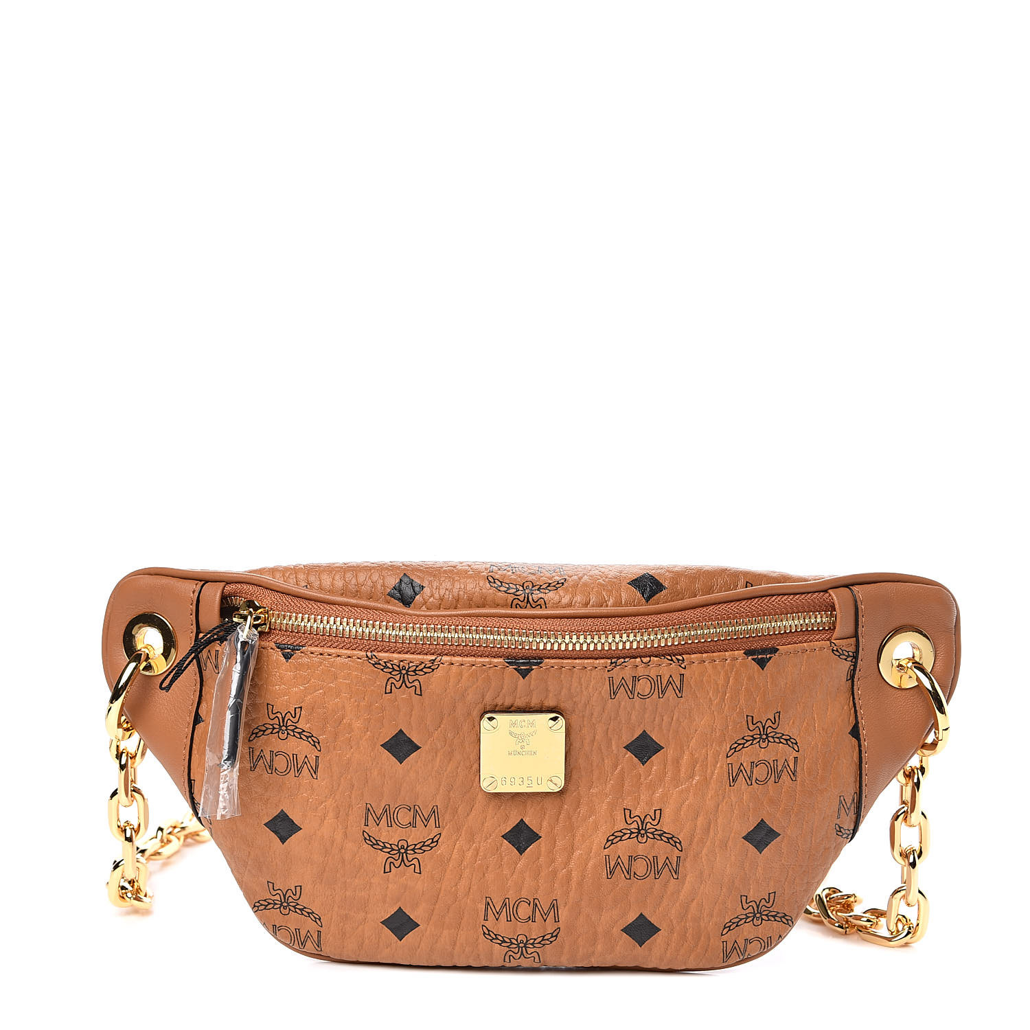 MCM Visetos Stark Belt Bag Cognac 505959