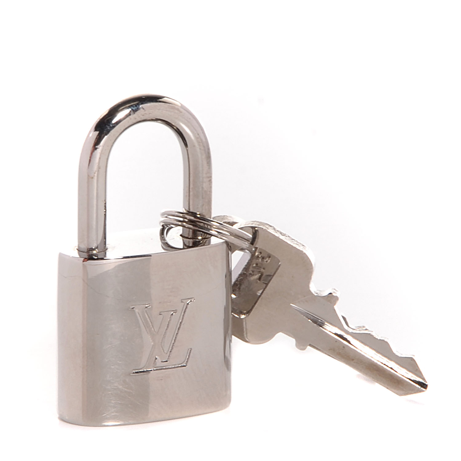 Louis Vuitton LV Silver Tone Lock & 2 Keys #315 Necklace