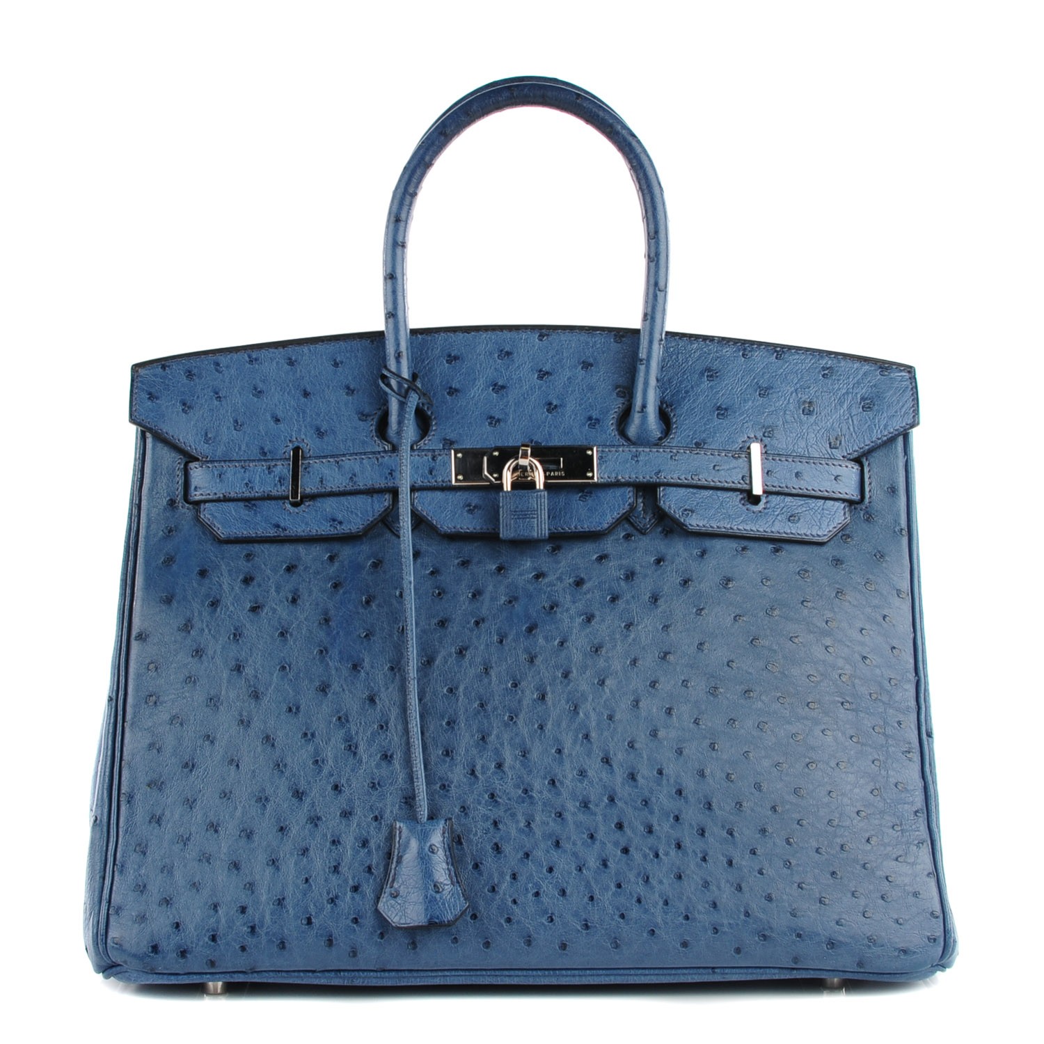 HERMES Ostrich Birkin 35 Bleu Roi 116196