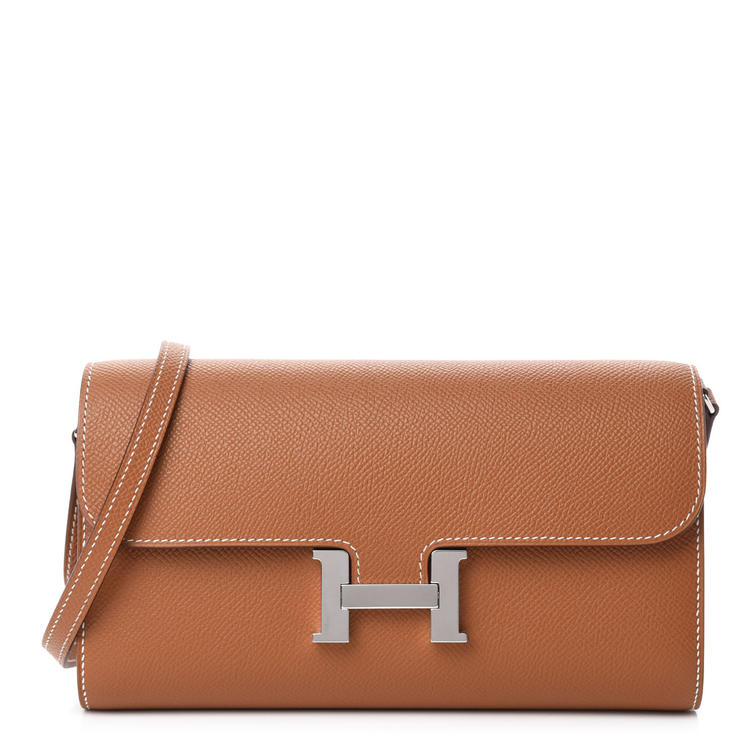 HERMES Epsom Constance Long Wallet To Go Gold 766347 | FASHIONPHILE