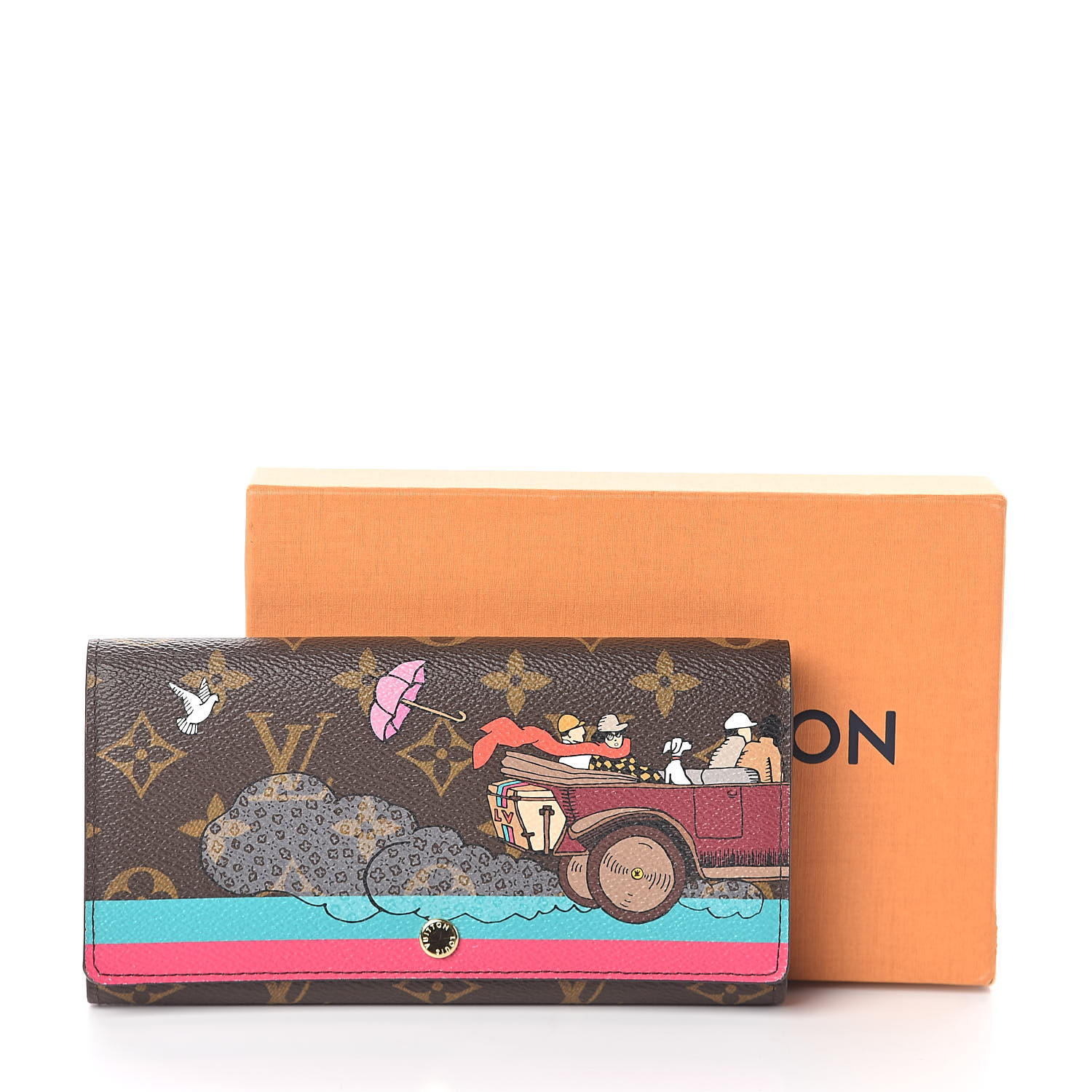 LOUIS VUITTON Monogram Illustre Evasion Sarah Wallet Hibiscus 528784