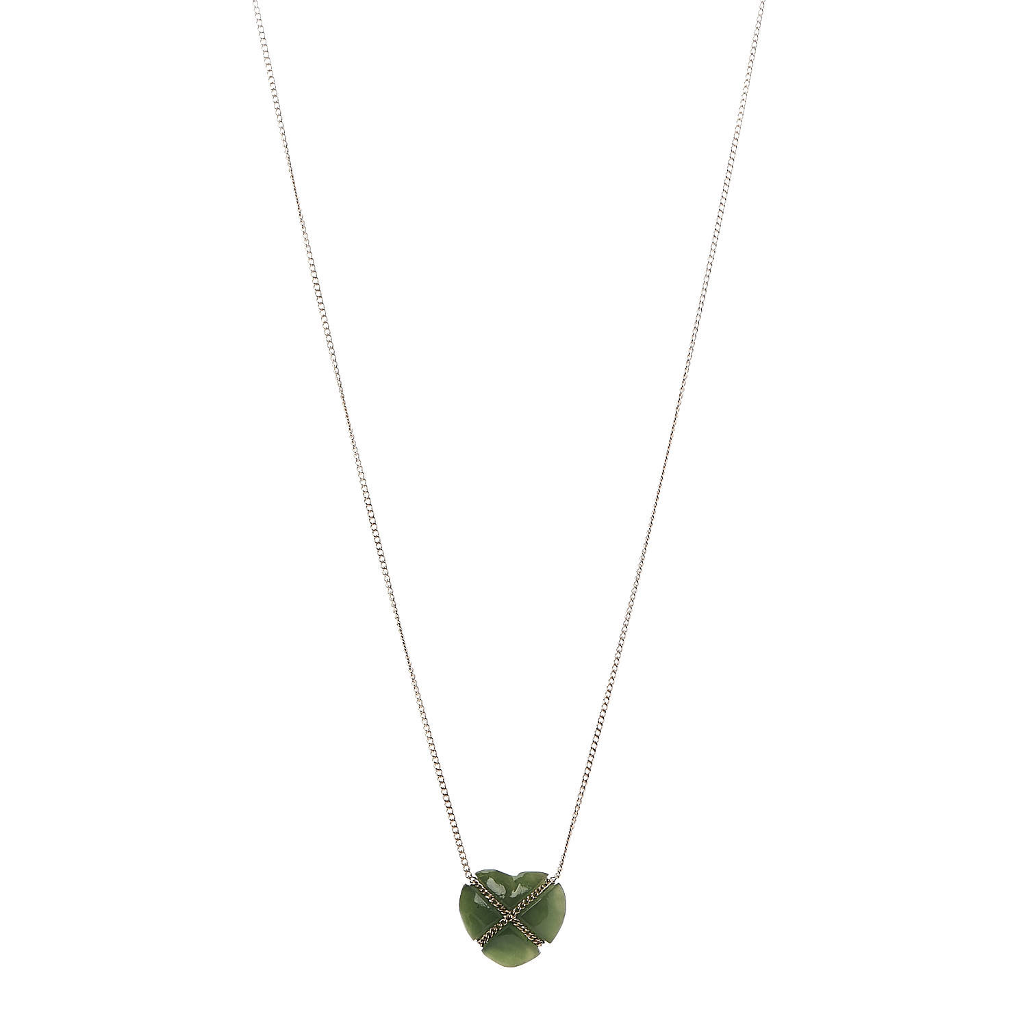 tiffany necklace green heart