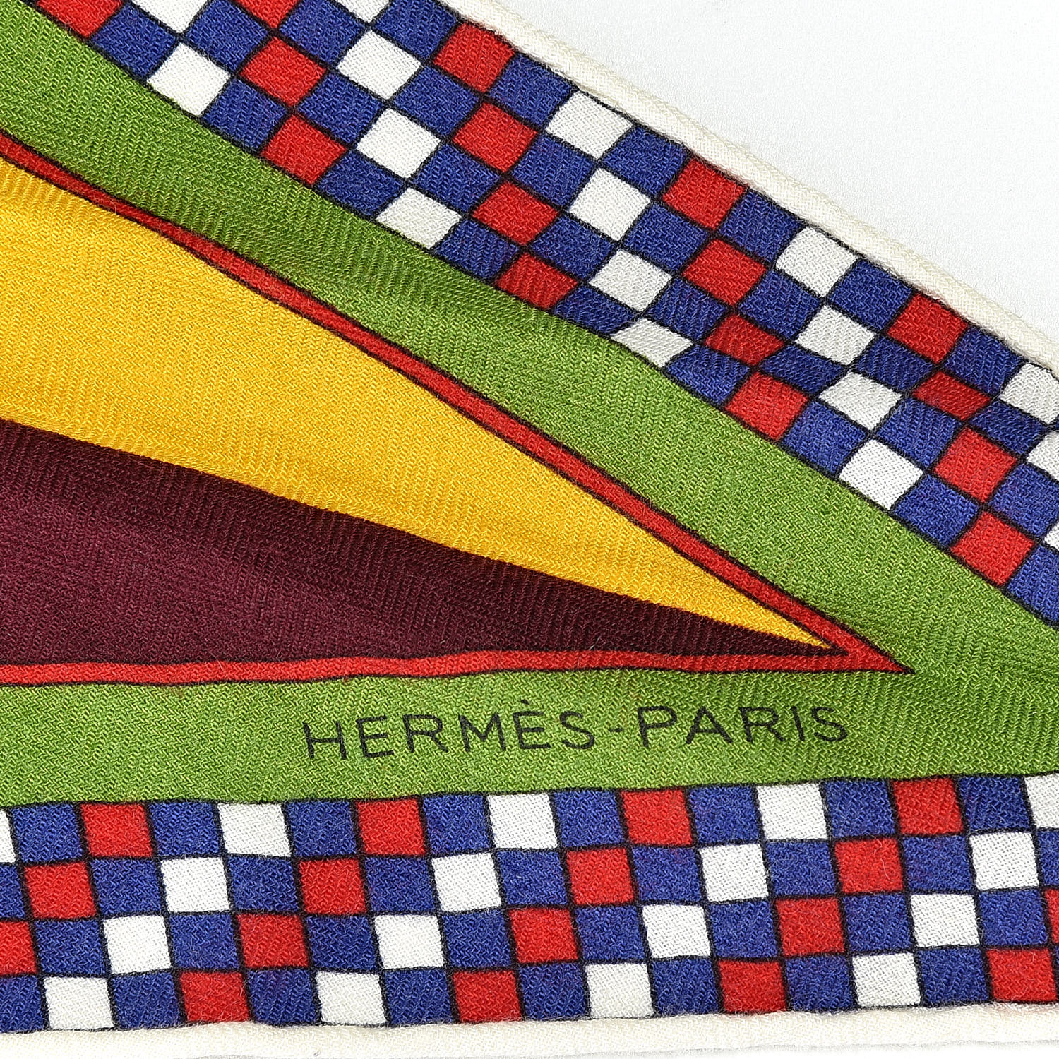 HERMES Cashmere Silk Harnais Francais Remix Losange Scarf MM 528714