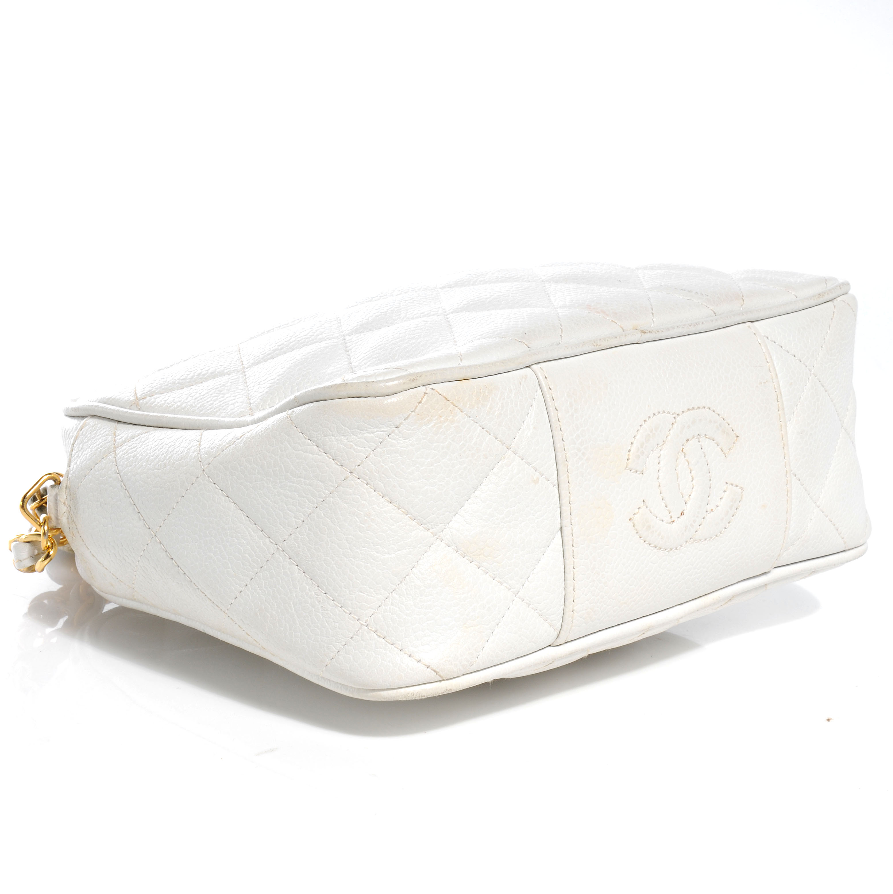 CHANEL Caviar Camera Case White 57280