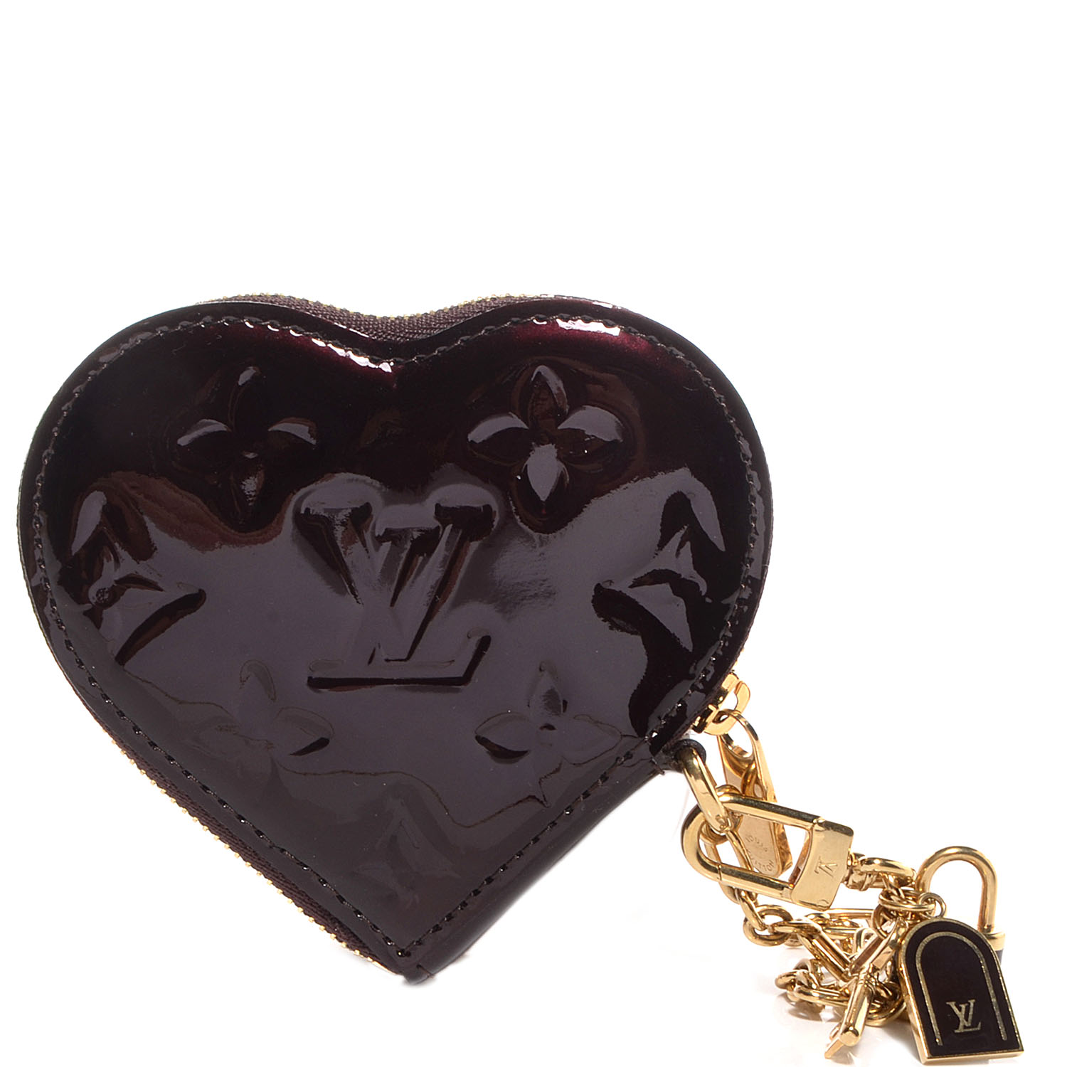 Louis Vuitton Red Pomme D'Amour Monogram Vernis Heart Coin Purse at 1stDibs