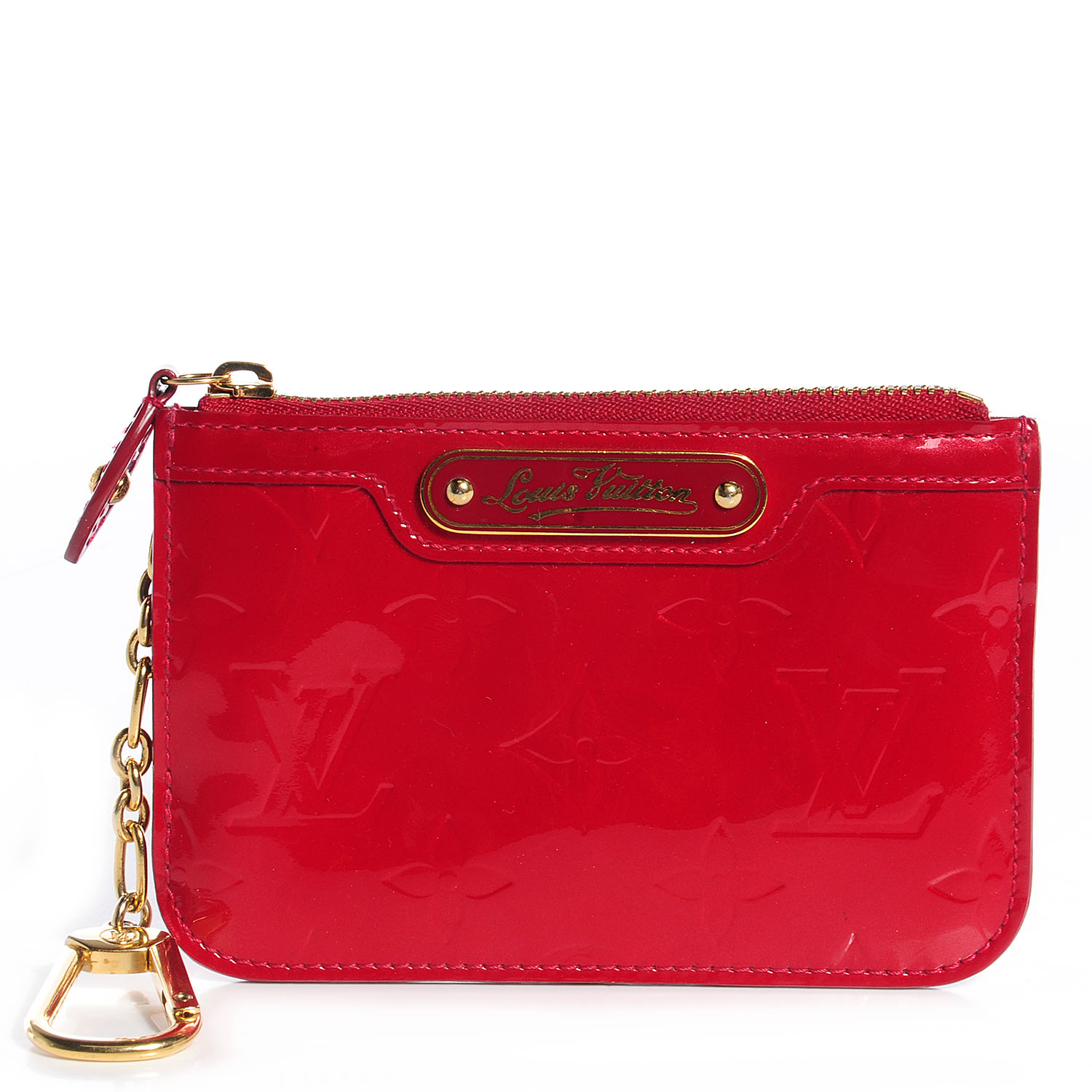 louis vuitton red vernis key pouch