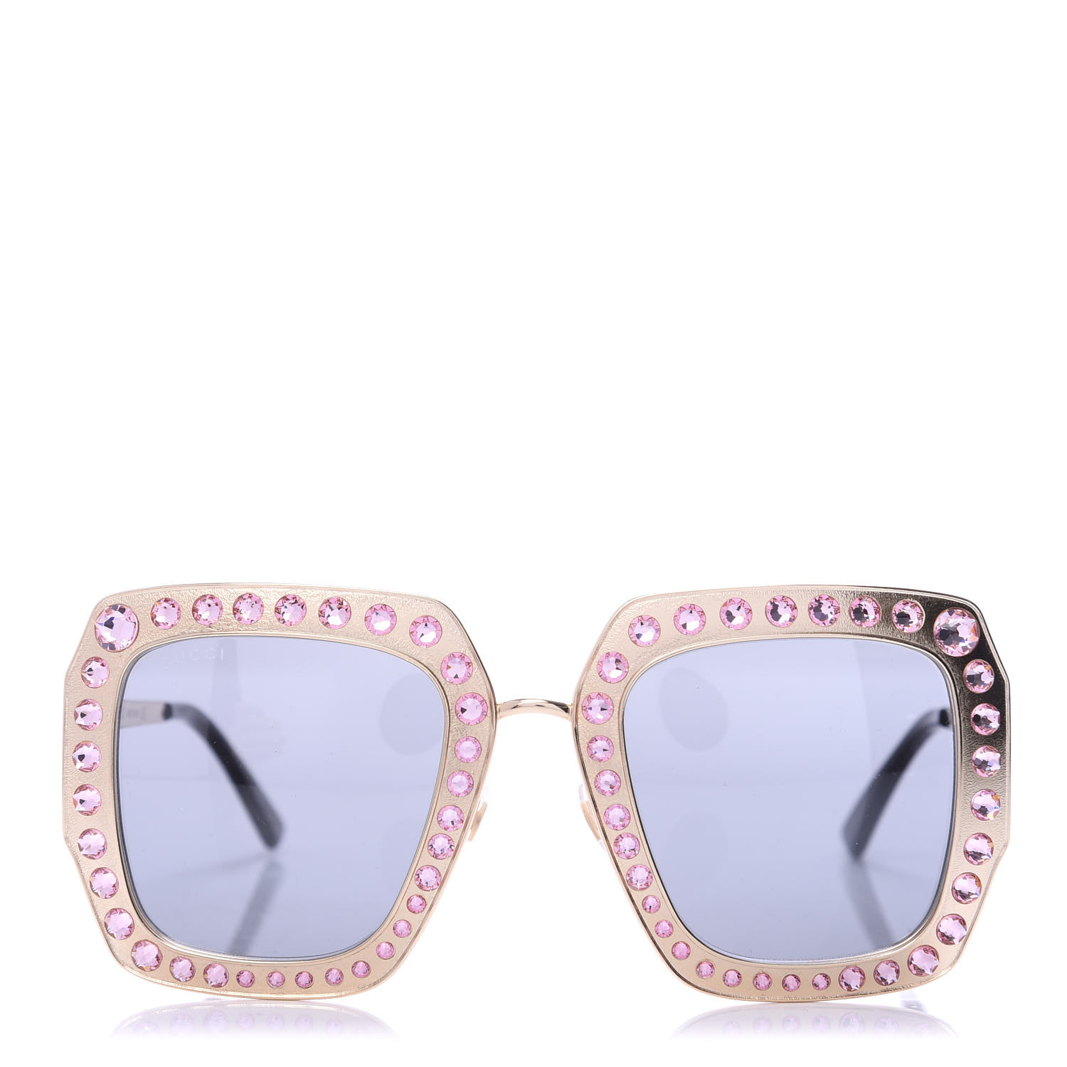 GUCCI Acetate Crystal Metal Oversize GG0115S Sunglasses Rose Gold ...