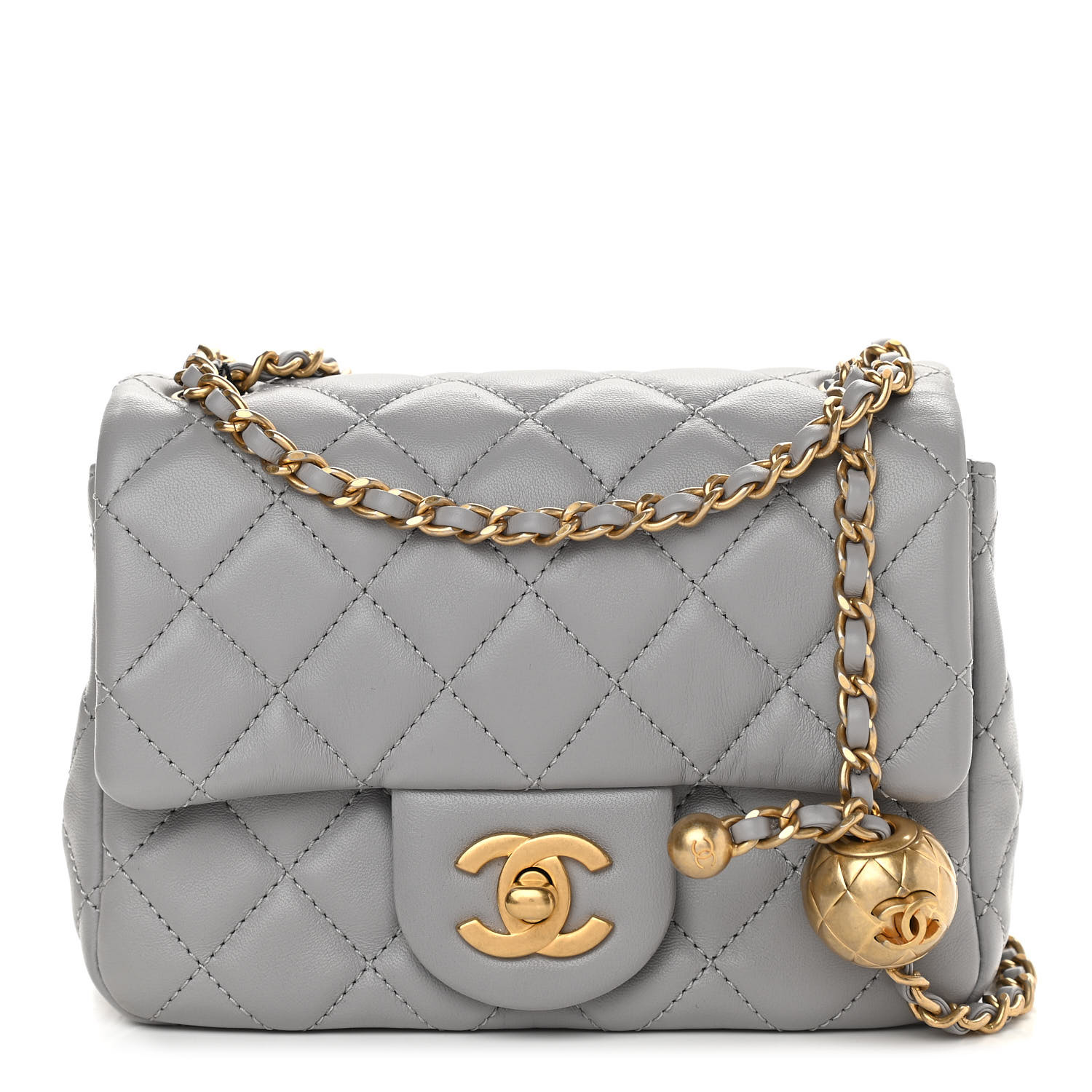 chanel lambskin quilted cc pearl crush mini flap black