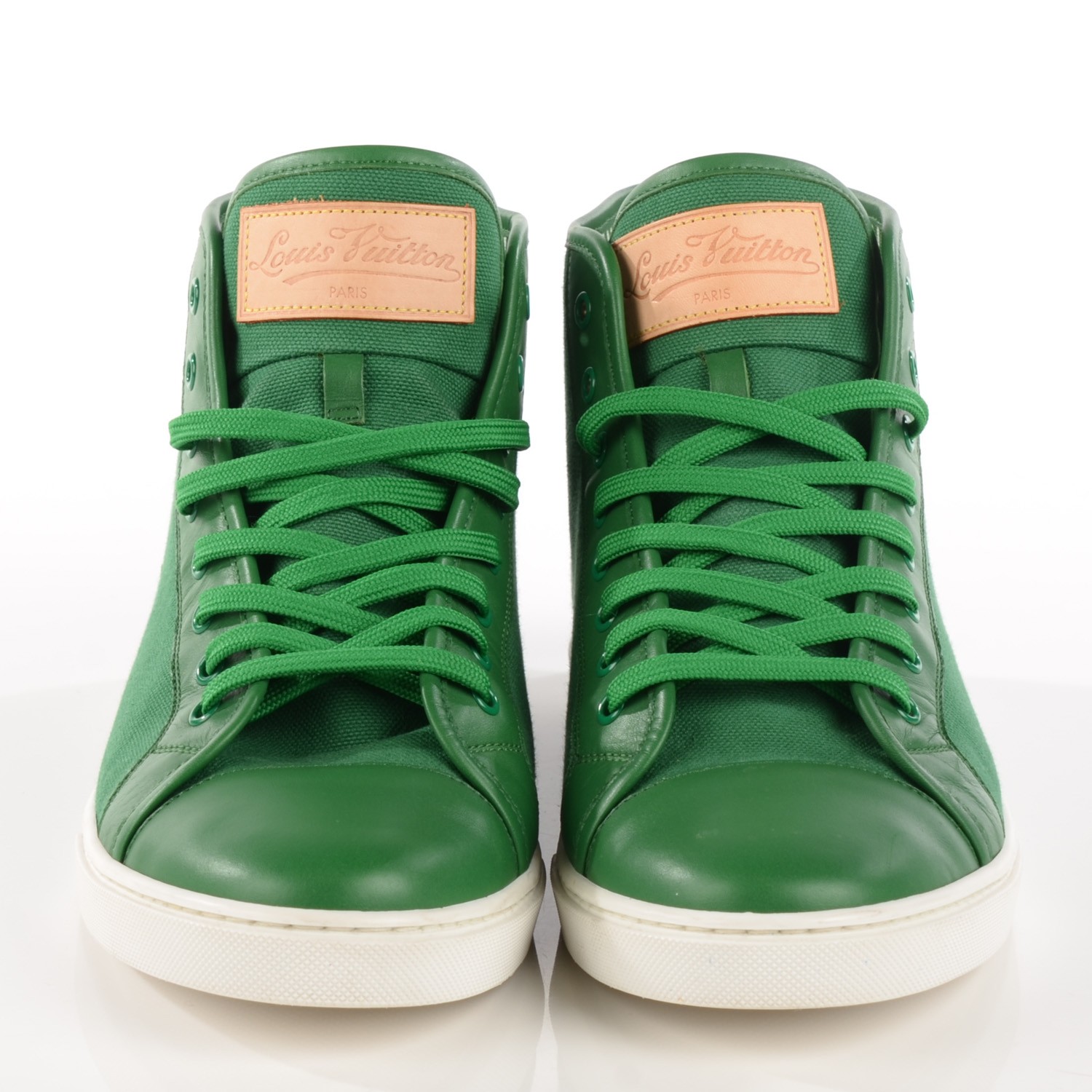 Louis Vuitton Leather Printed Sneakers - Green Sneakers, Shoes - LOU755423