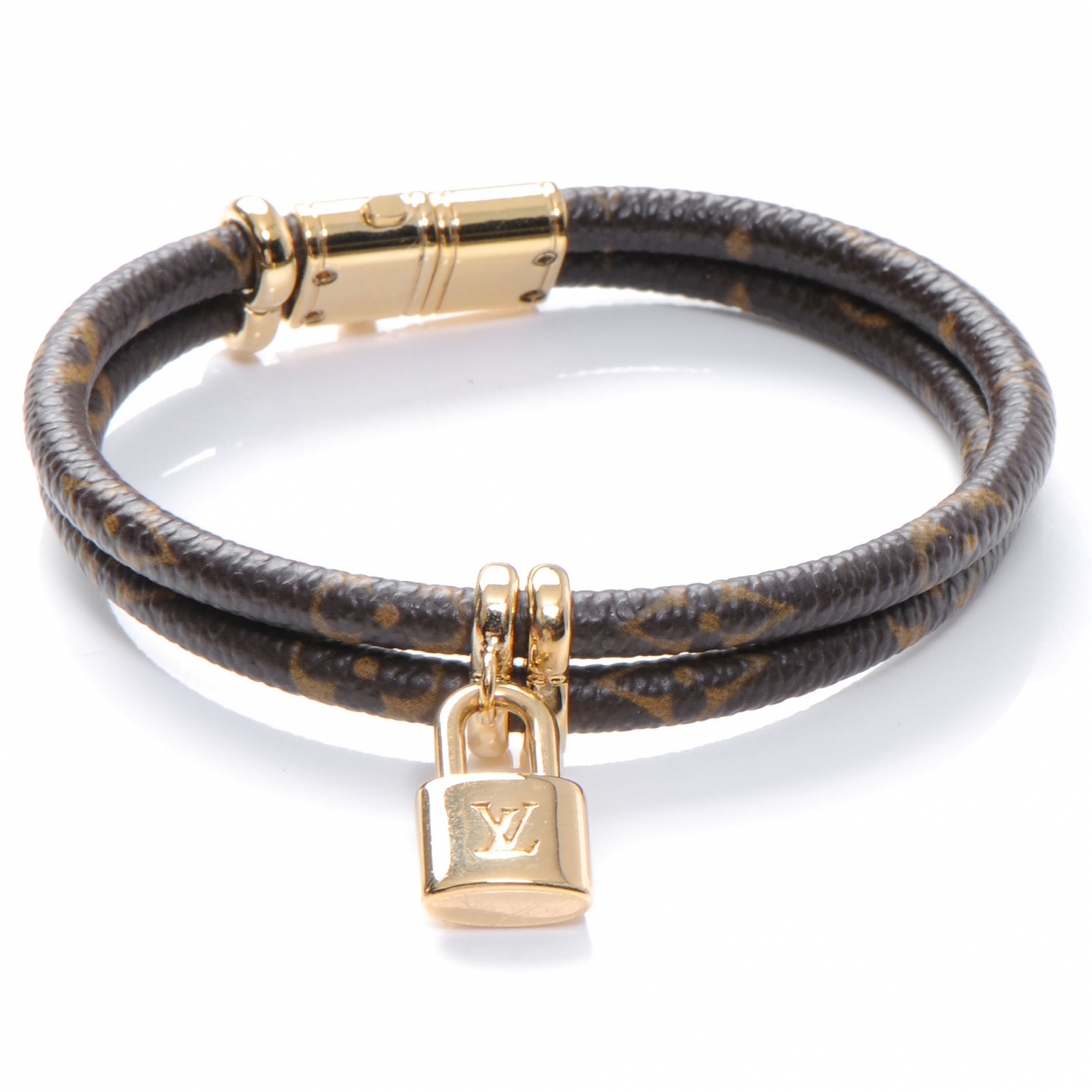 Lockit leather bracelet Louis Vuitton Brown in Leather - 34417932