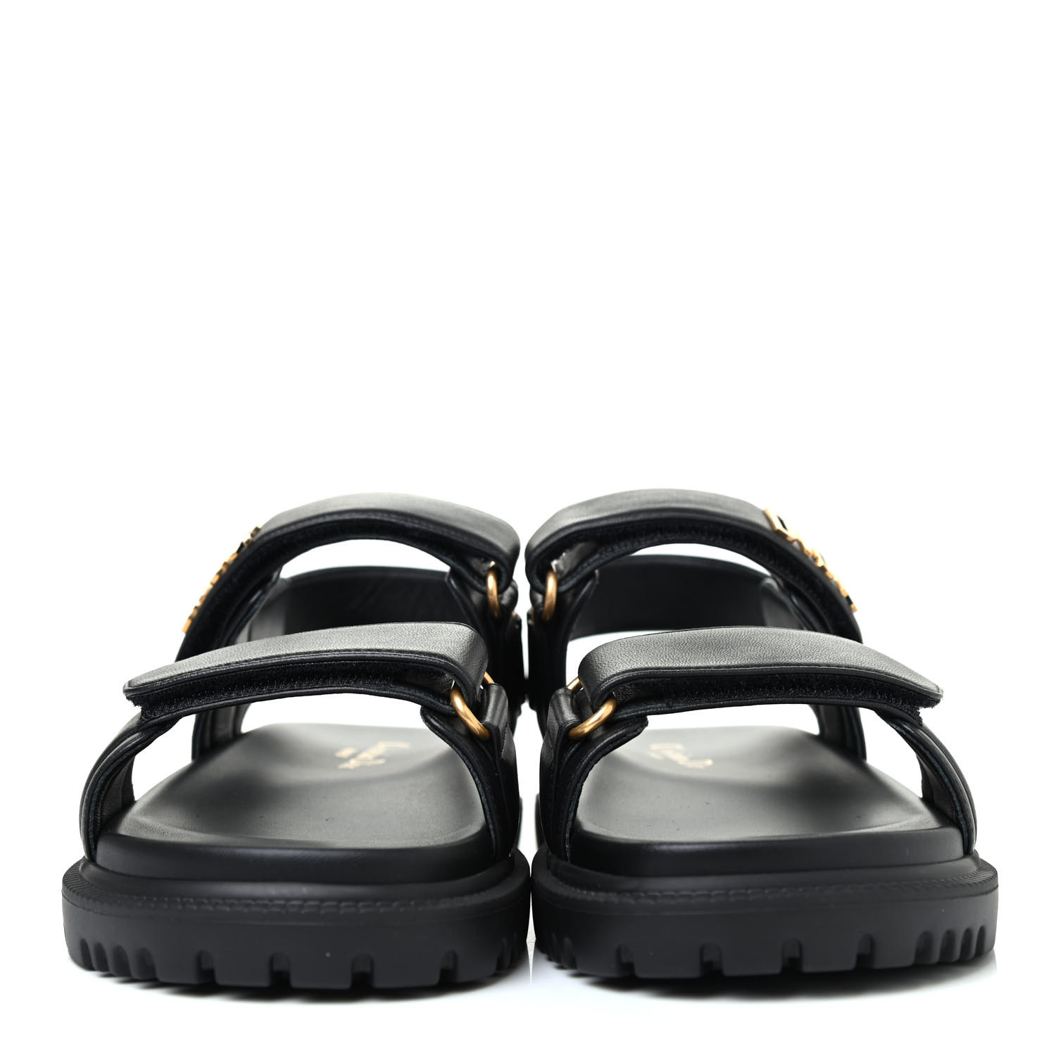 Christian Dior Lambskin Dioract Sandals 365 Black 818491 Fashionphile
