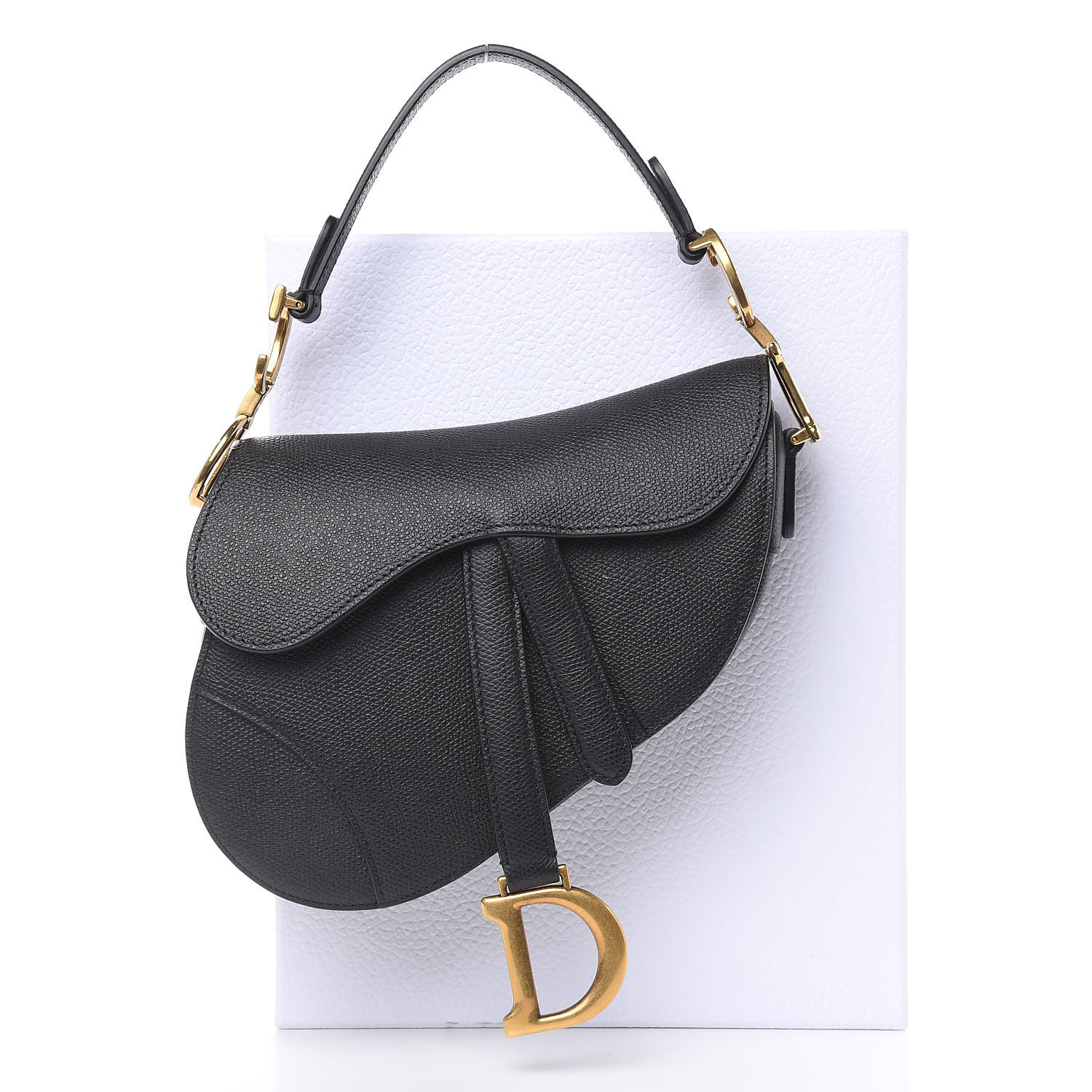 dior black calfskin saddle bag