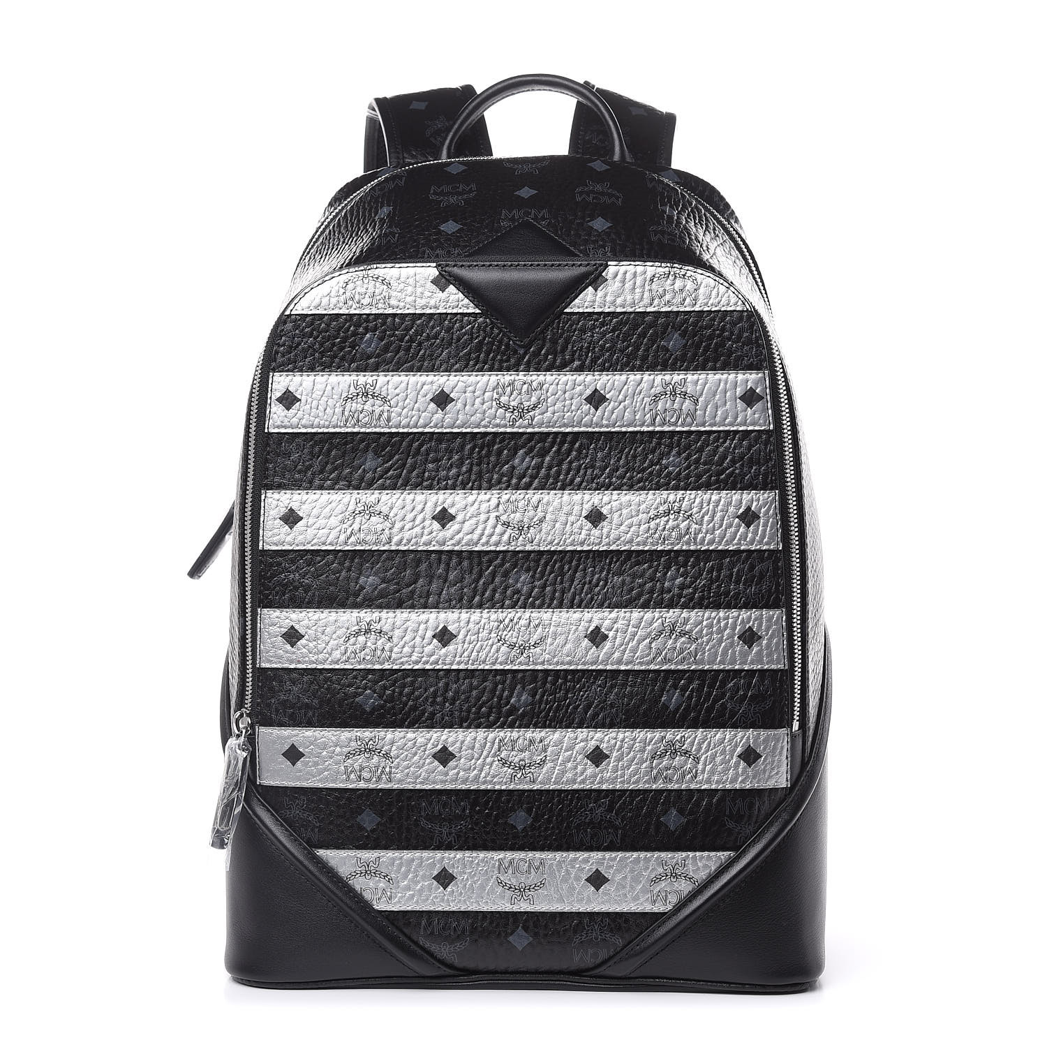 mcm backpack silver and black