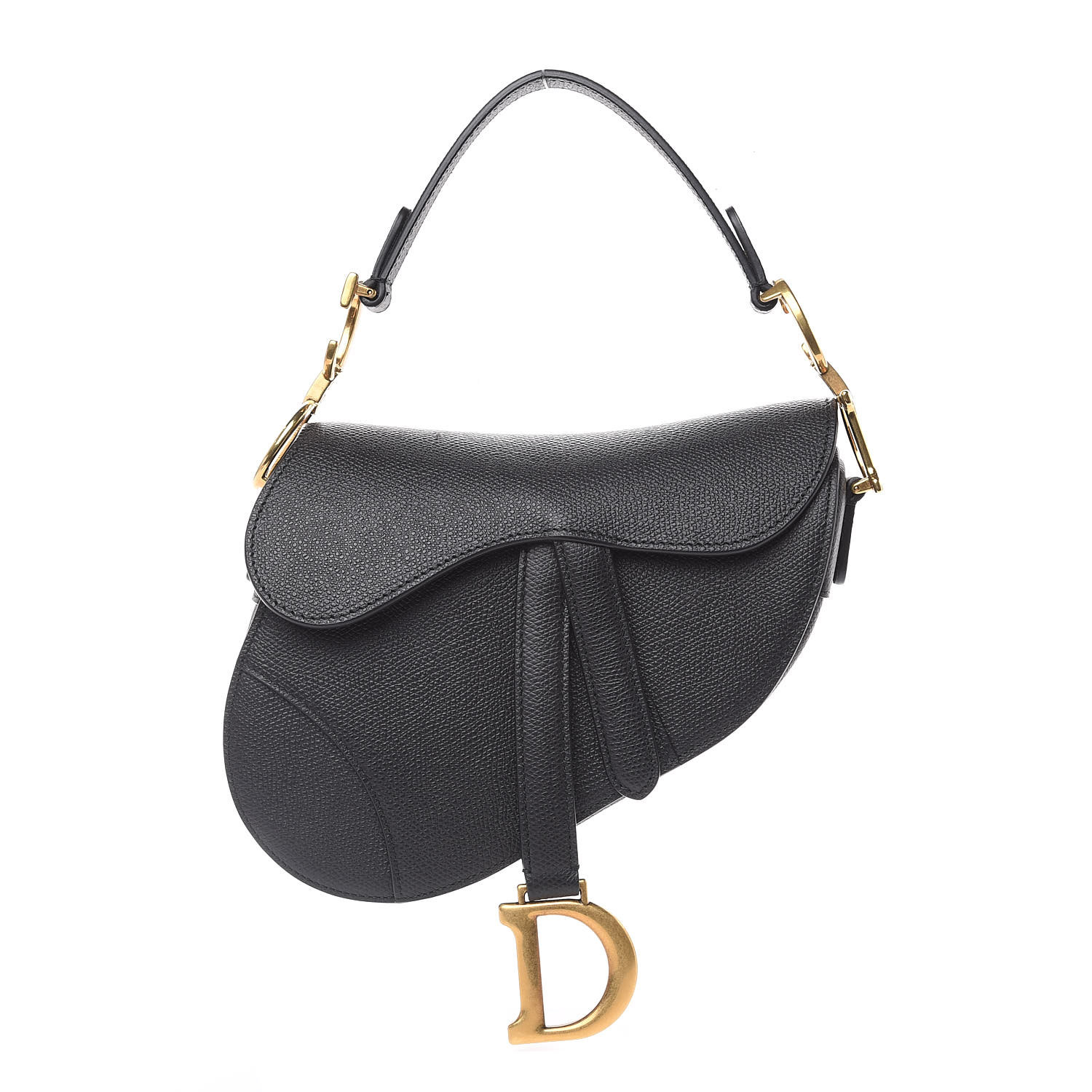 dior black calfskin saddle bag