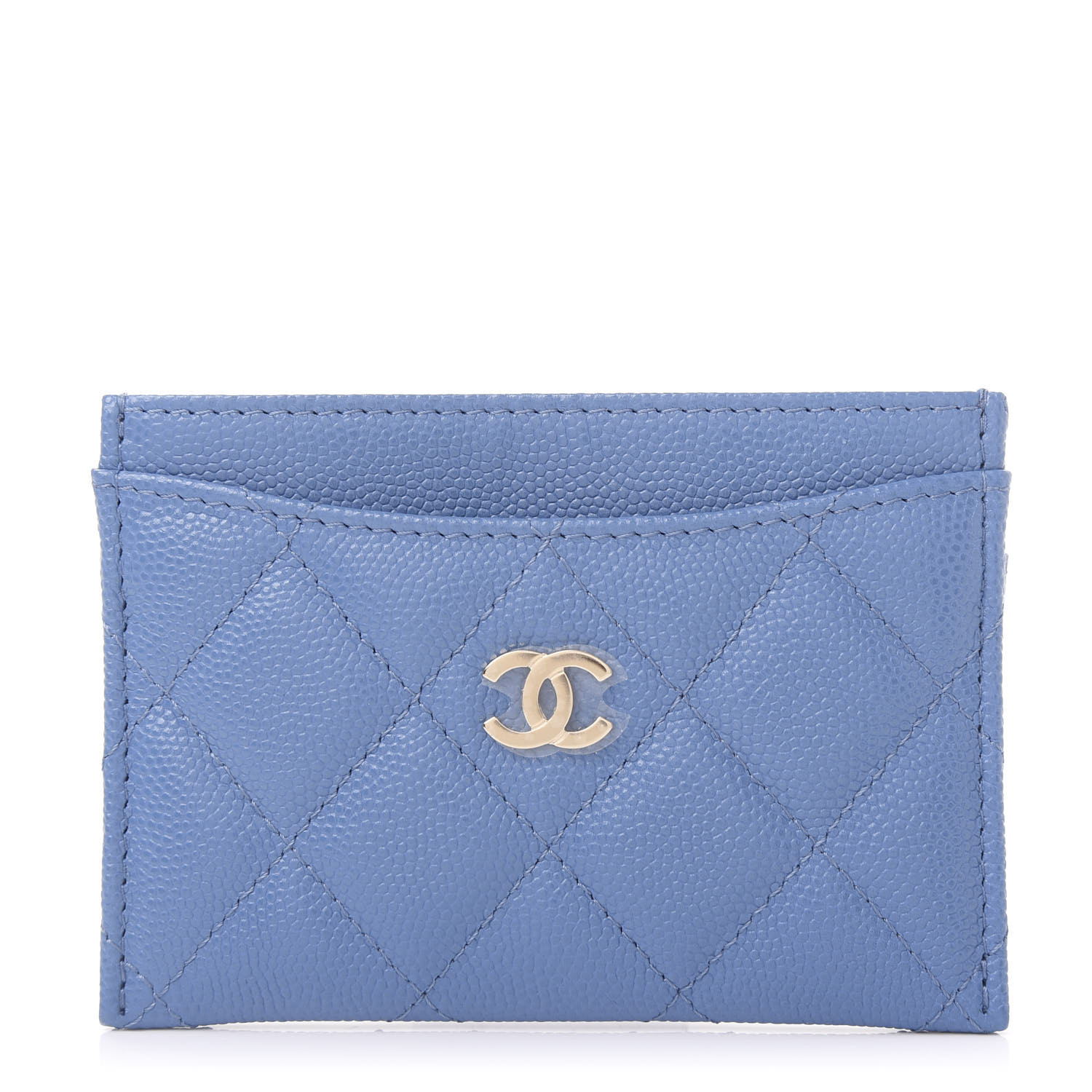 Chanel Blue Quilted Leather Classic Card Holder Chanel TLC, 56% OFF