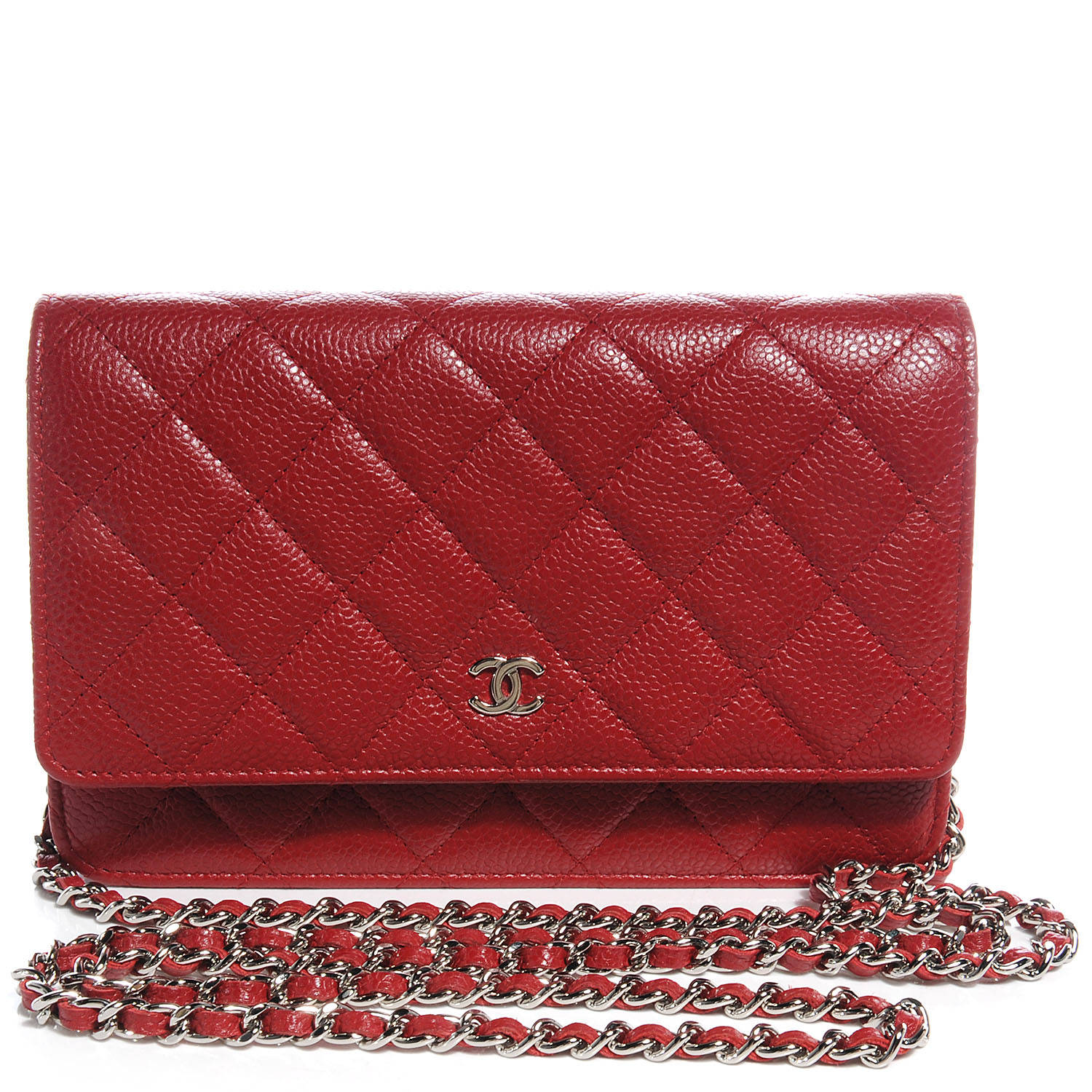 chanel classic wallet on chain caviar