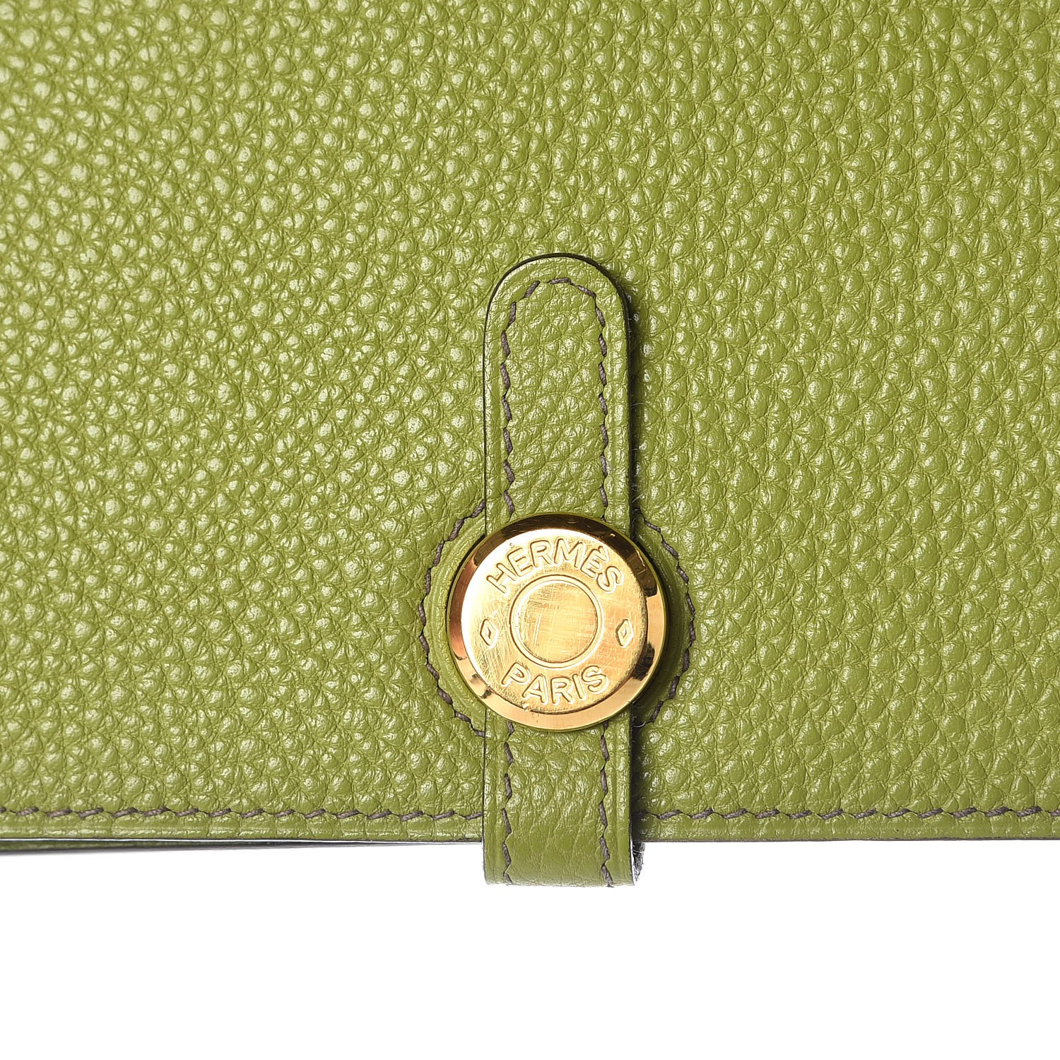 HERMES Togo Dogon Duo Wallet Vert Anis 334005