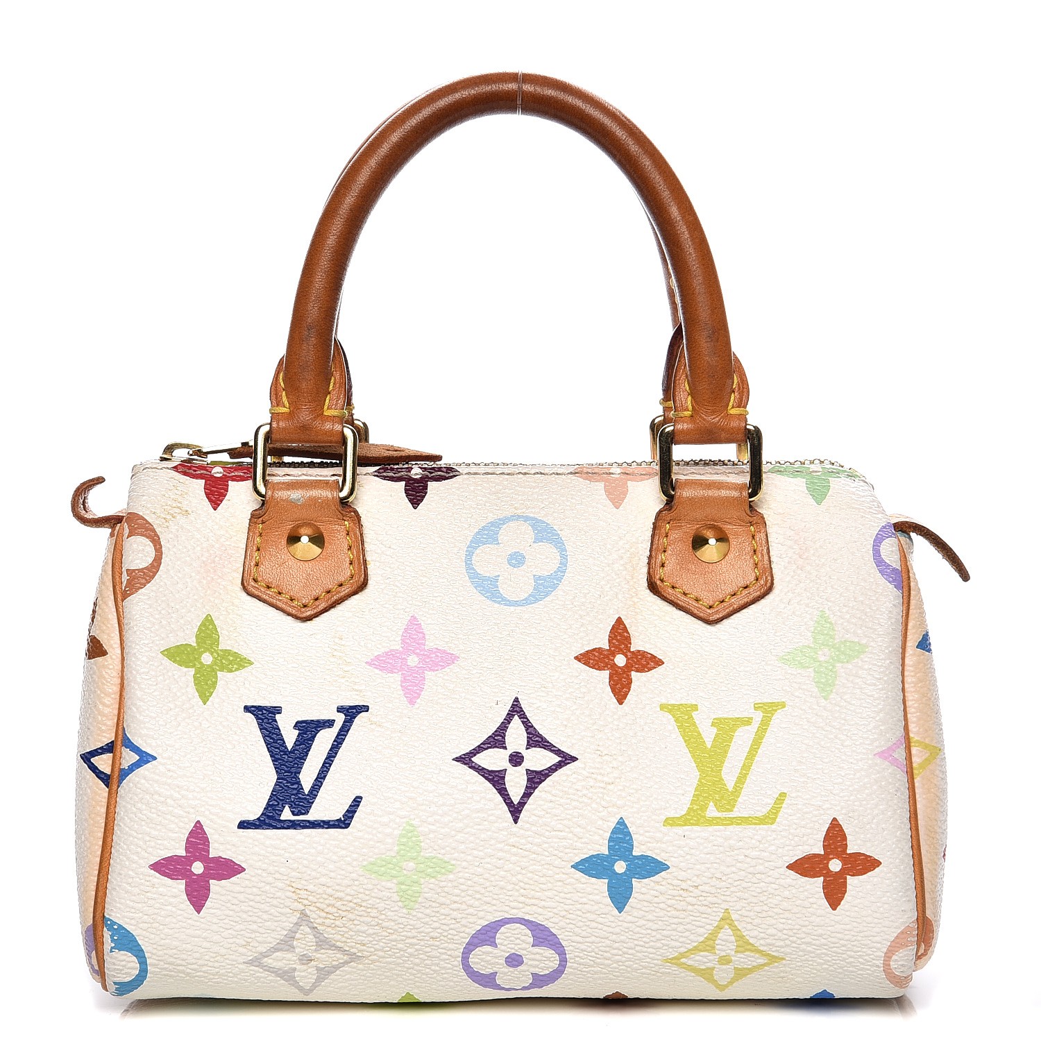 louis vuitton multicolor mini sac hl speedy bag white