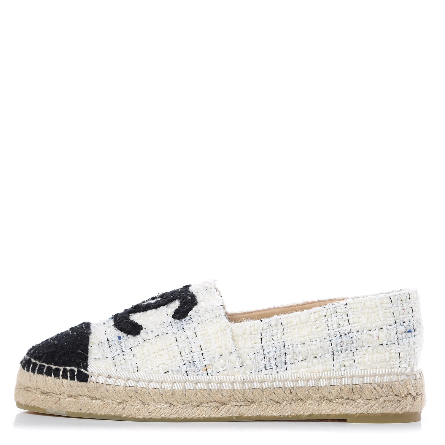 chanel espadrilles white black