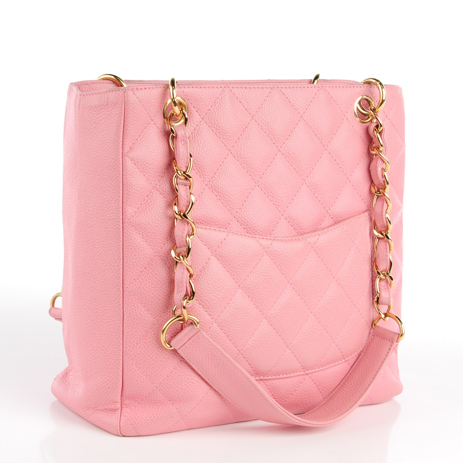 CHANEL Caviar Quilted Petit Shopping Tote PST Pink 114036