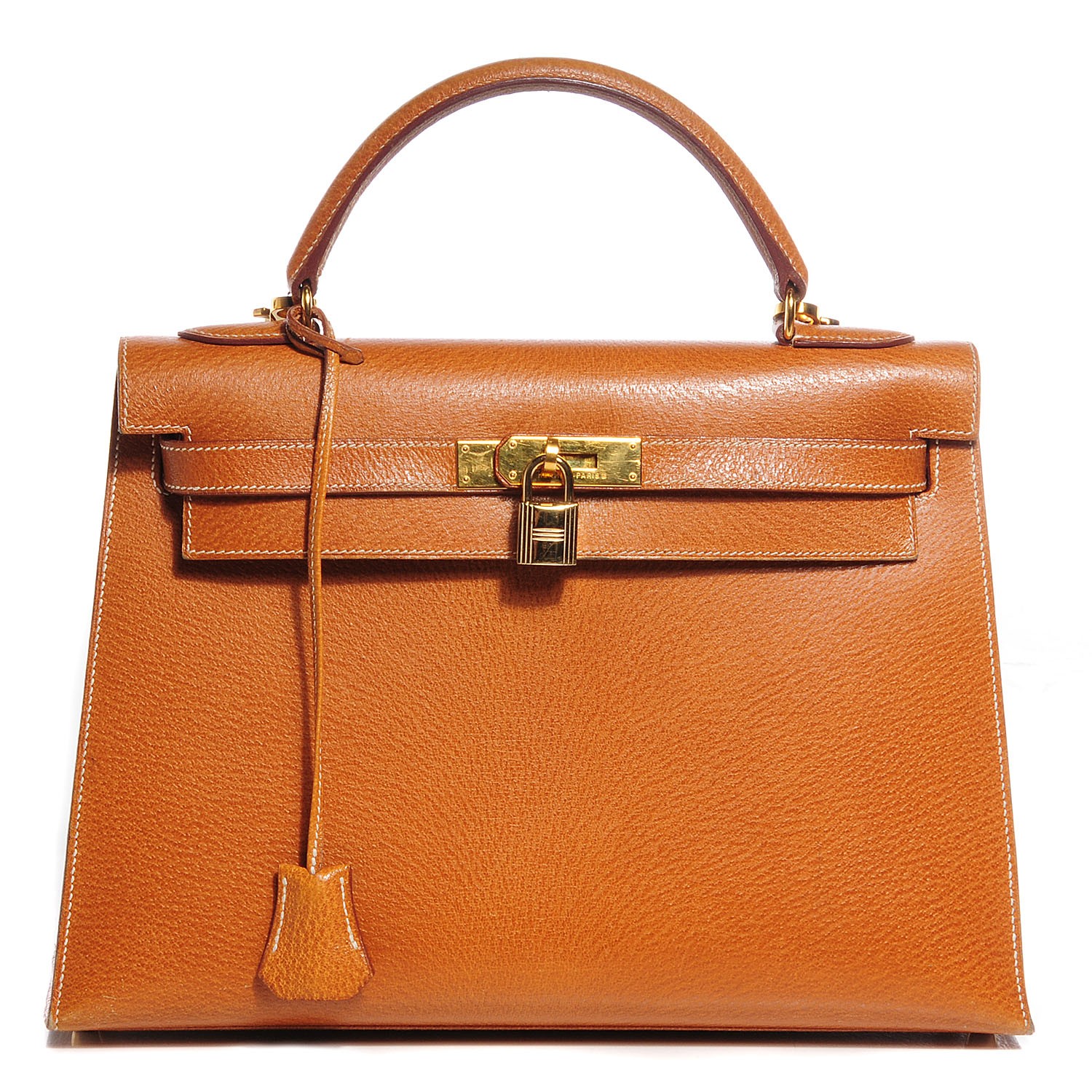 HERMES Peau Porc Kelly Sellier 32 Gold 91808