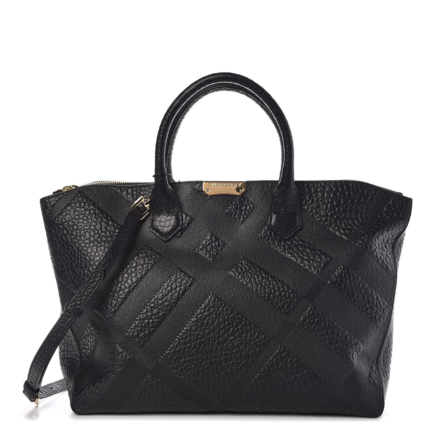 BURBERRY Heritage Grain Medium Dewsbury Tote Black 306085