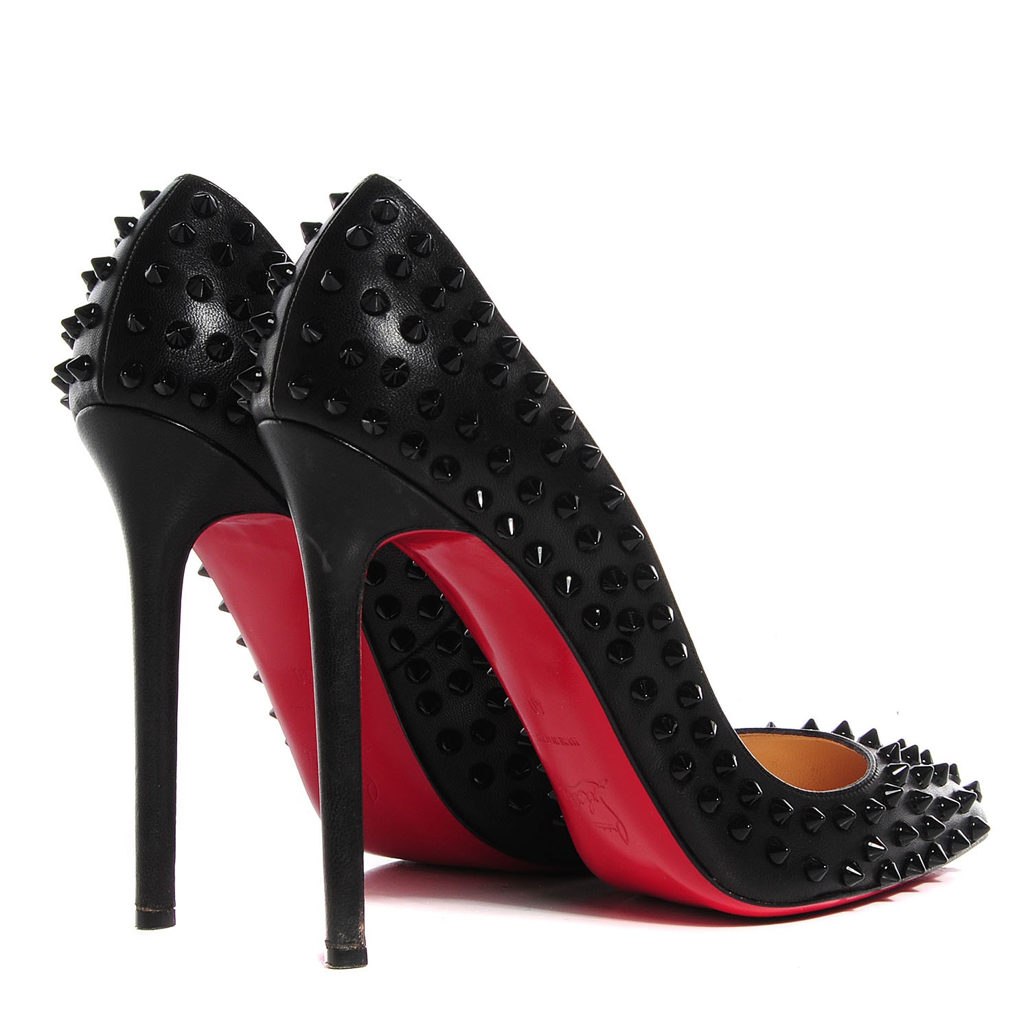 CHRISTIAN LOUBOUTIN Kid Pigalle Spikes 120 Pumps 40 Black 92687