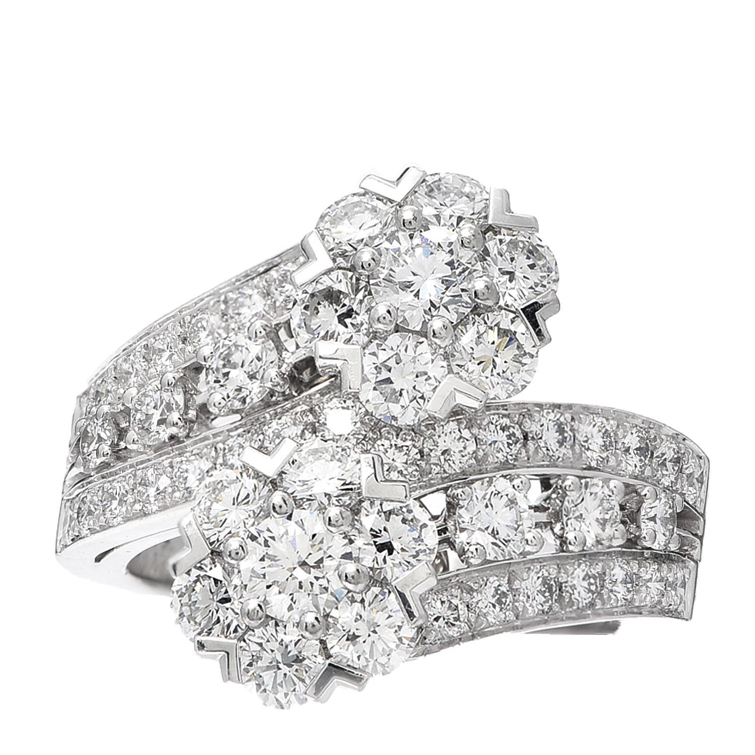 VAN CLEEF & ARPELS Platinum Diamond Snowflake Ring 57 8 661543 ...