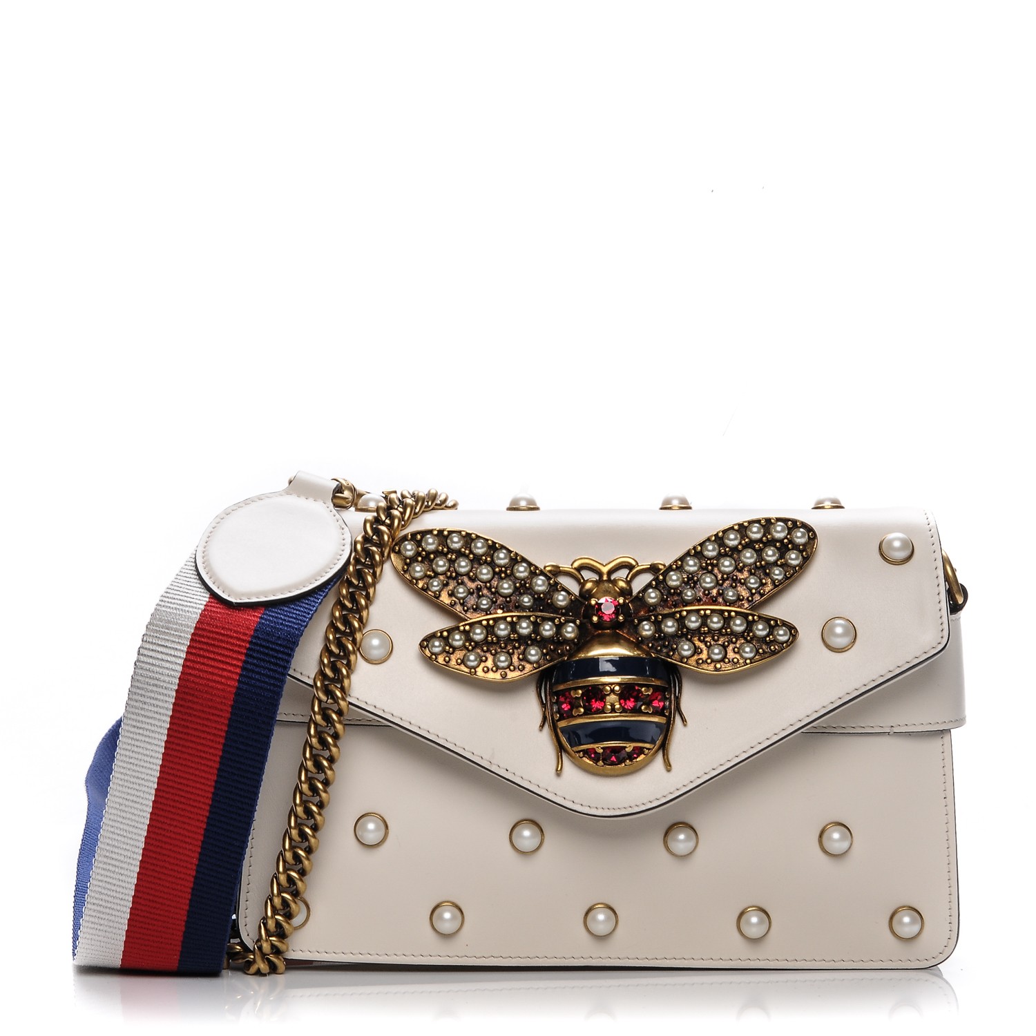 gucci broadway pearly bee shoulder bag