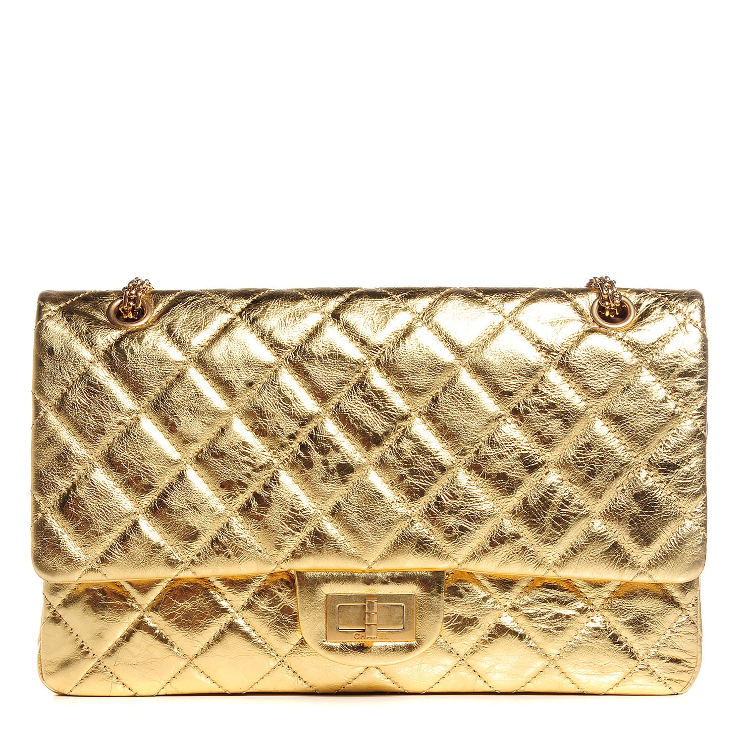 chanel gold pouch