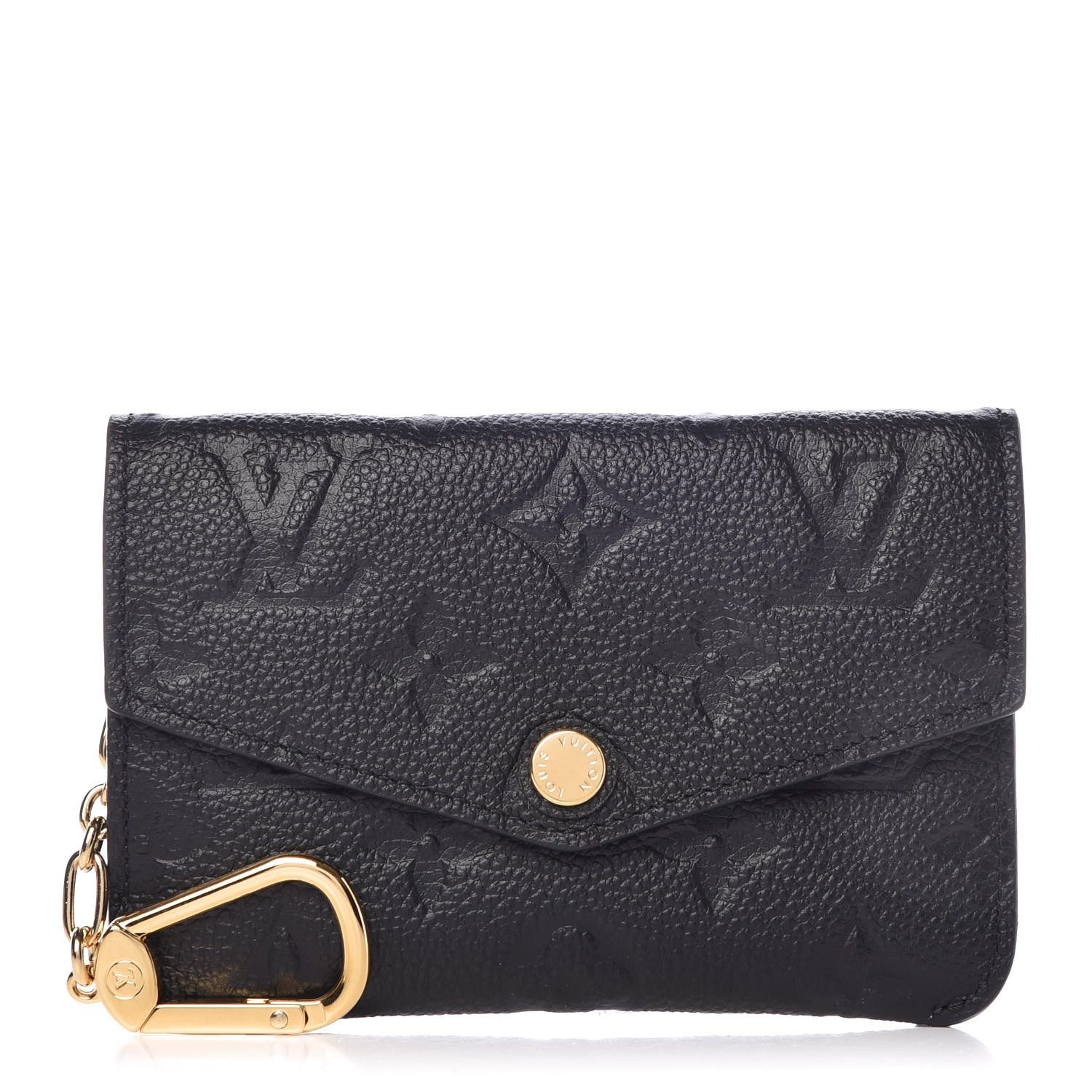Louis Vuitton Black Leather Empreinte Monogram Key Pouch (w/ Dust Bag)