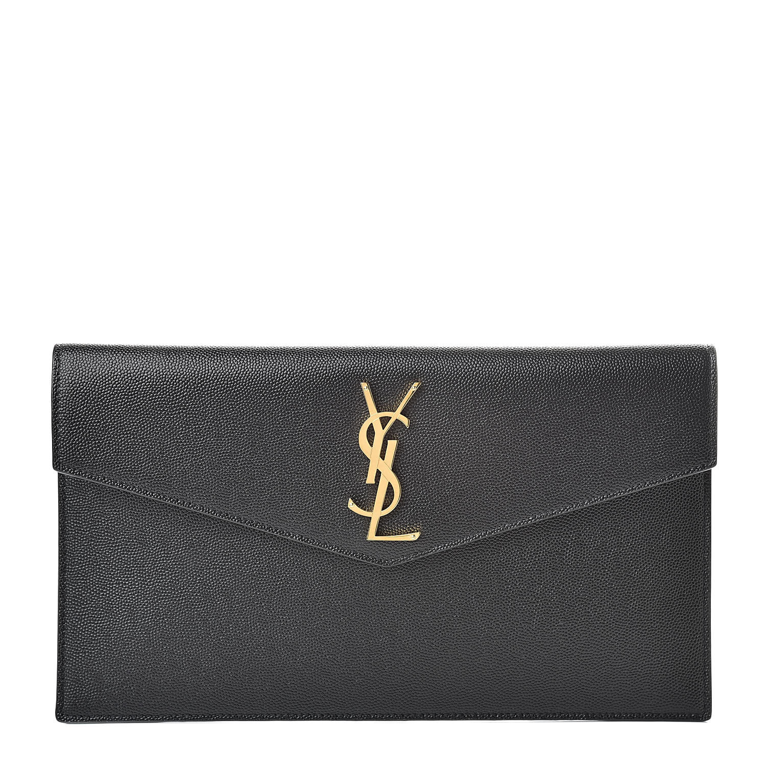 Uptown YSL Pouch Wallet In Grain De Poudre Embossed Leather