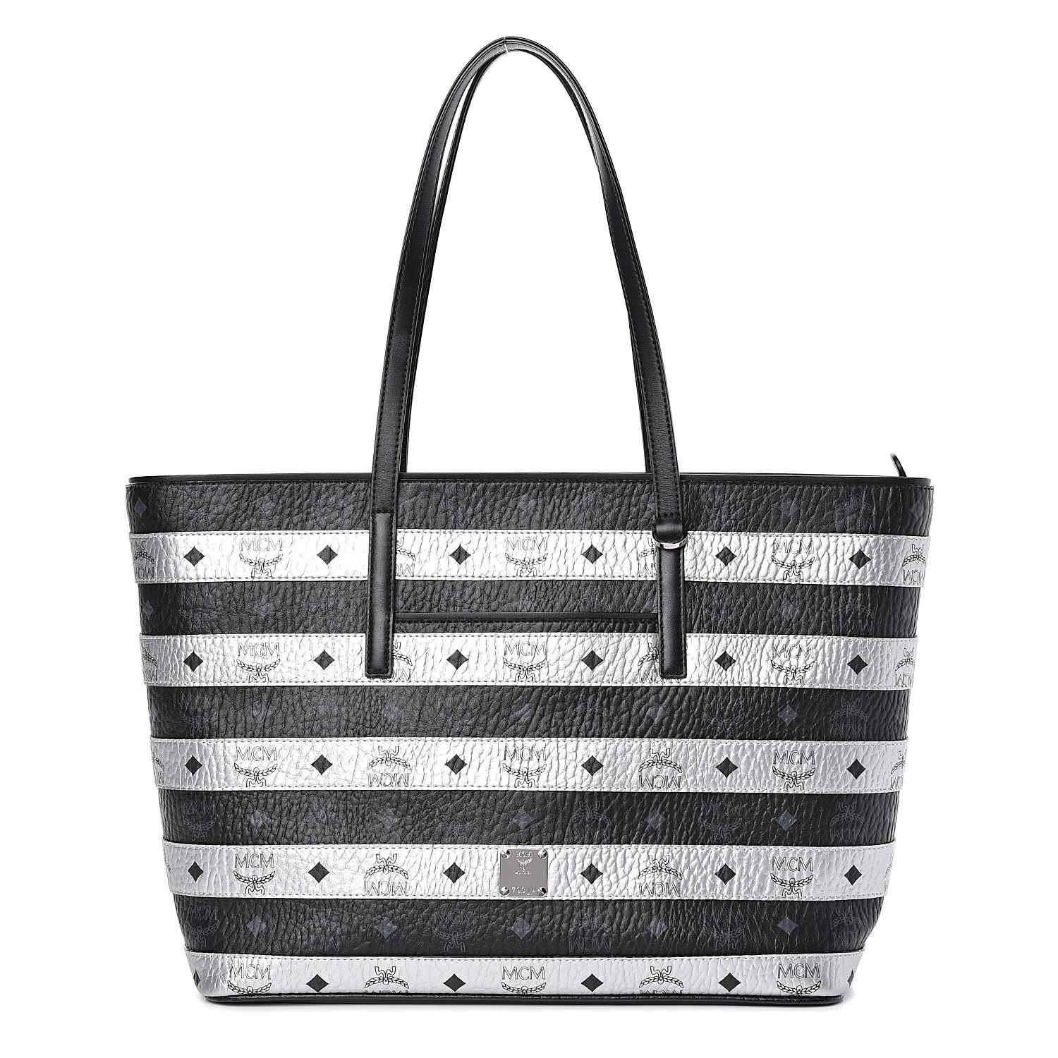 mcm iridescent medium shopper tote