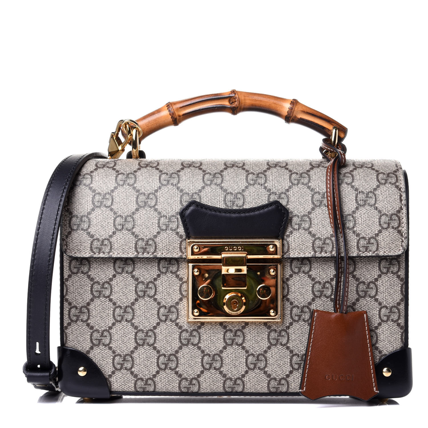 gucci padlock small bamboo shoulder bag