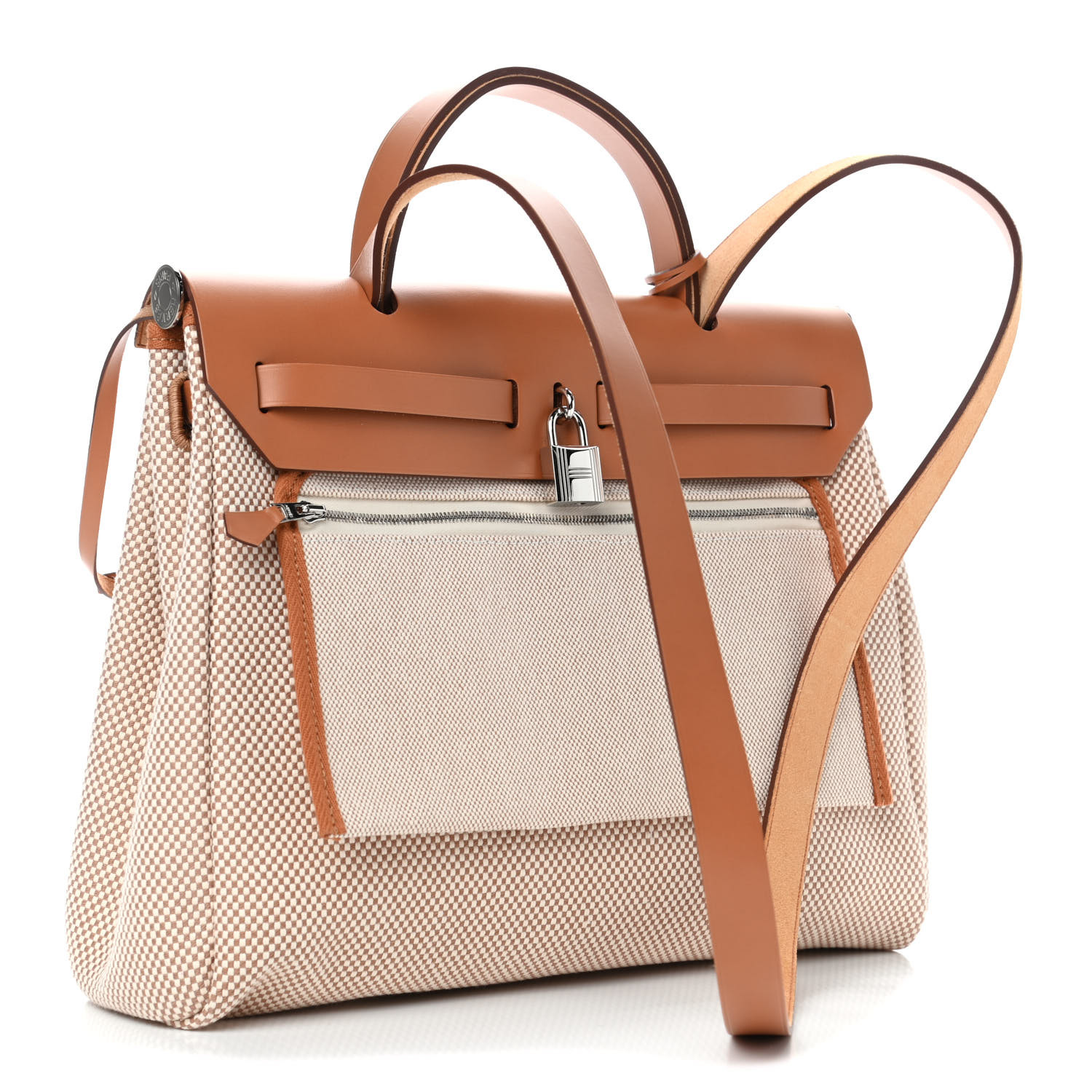 Hermes Vache Hunter Criss Viking Herbag Zip Retourne 31 Pm Ecru Beige Naturel Fashionphile