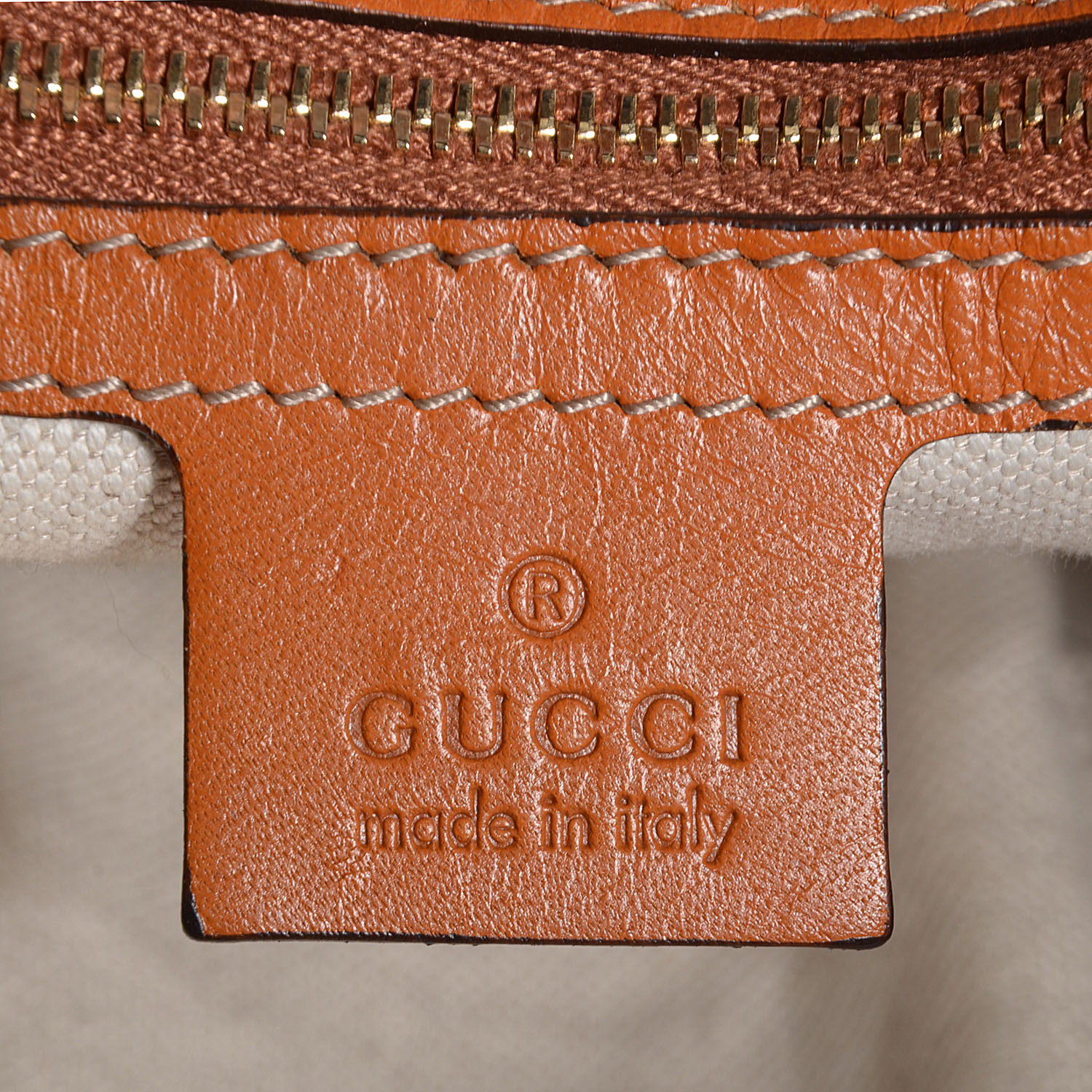 GUCCI Monogram Medium Heritage Shoulder Bag Tan 80352