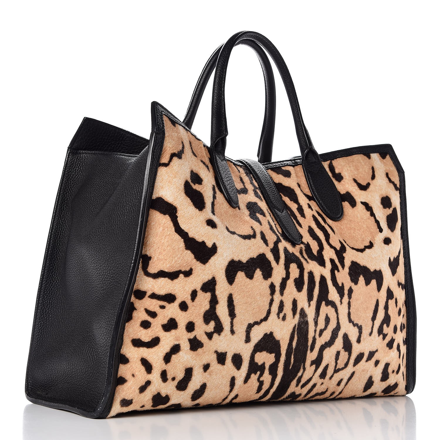 GUCCI Pony Hair Cheetah Print Medium Jackie Top Handle Bag 314944