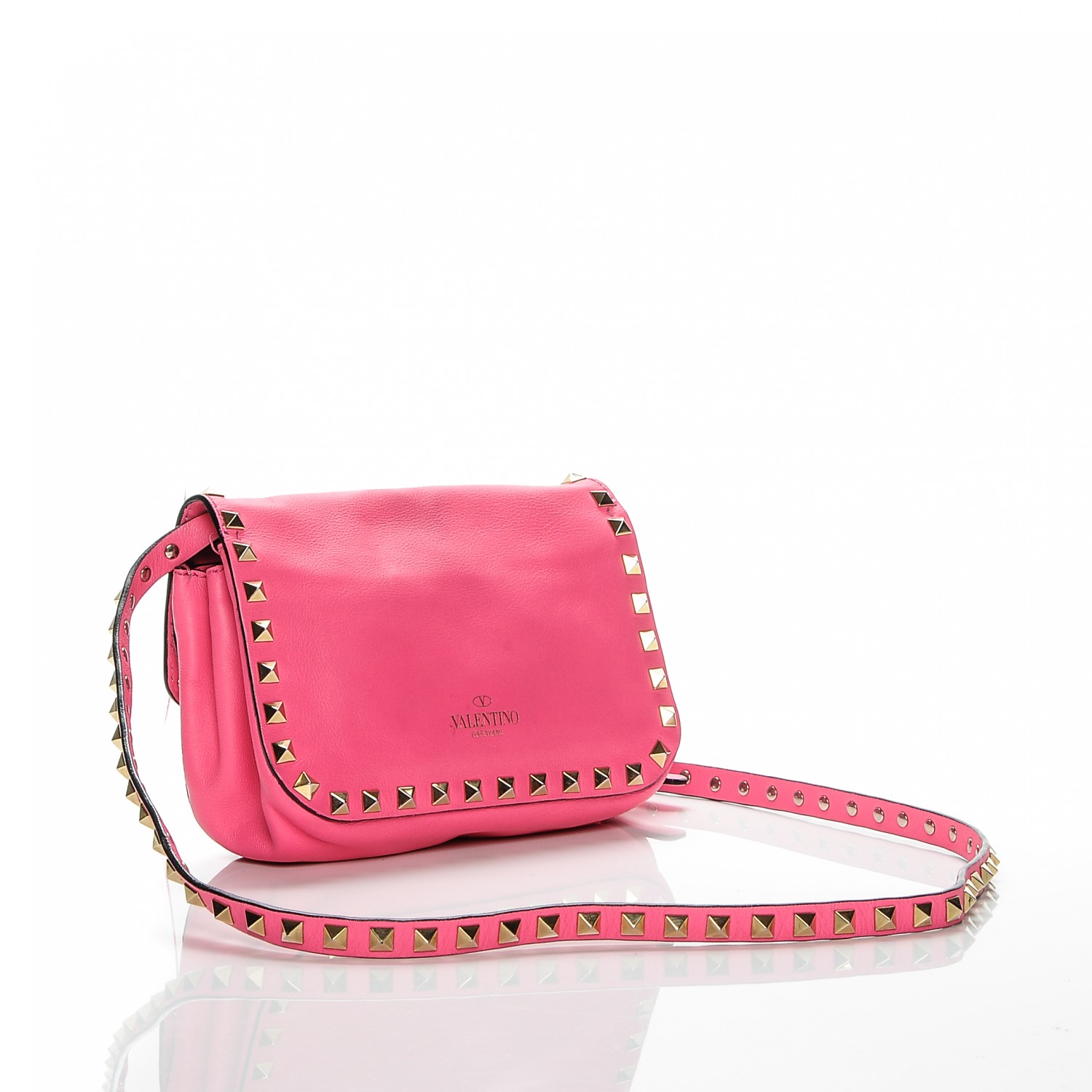 VALENTINO Vitello Rockstud Mini Crossbody Bag Pink 189848