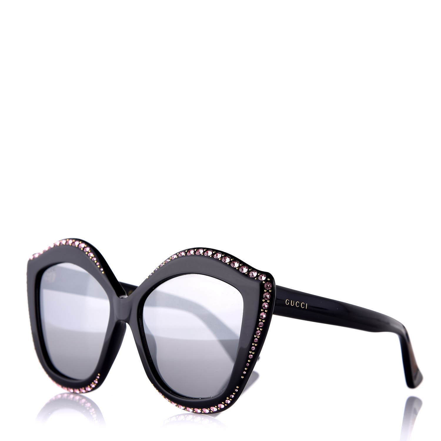 Gucci Crystal Cat Eye Gg0118s Sunglasses Black 316029 