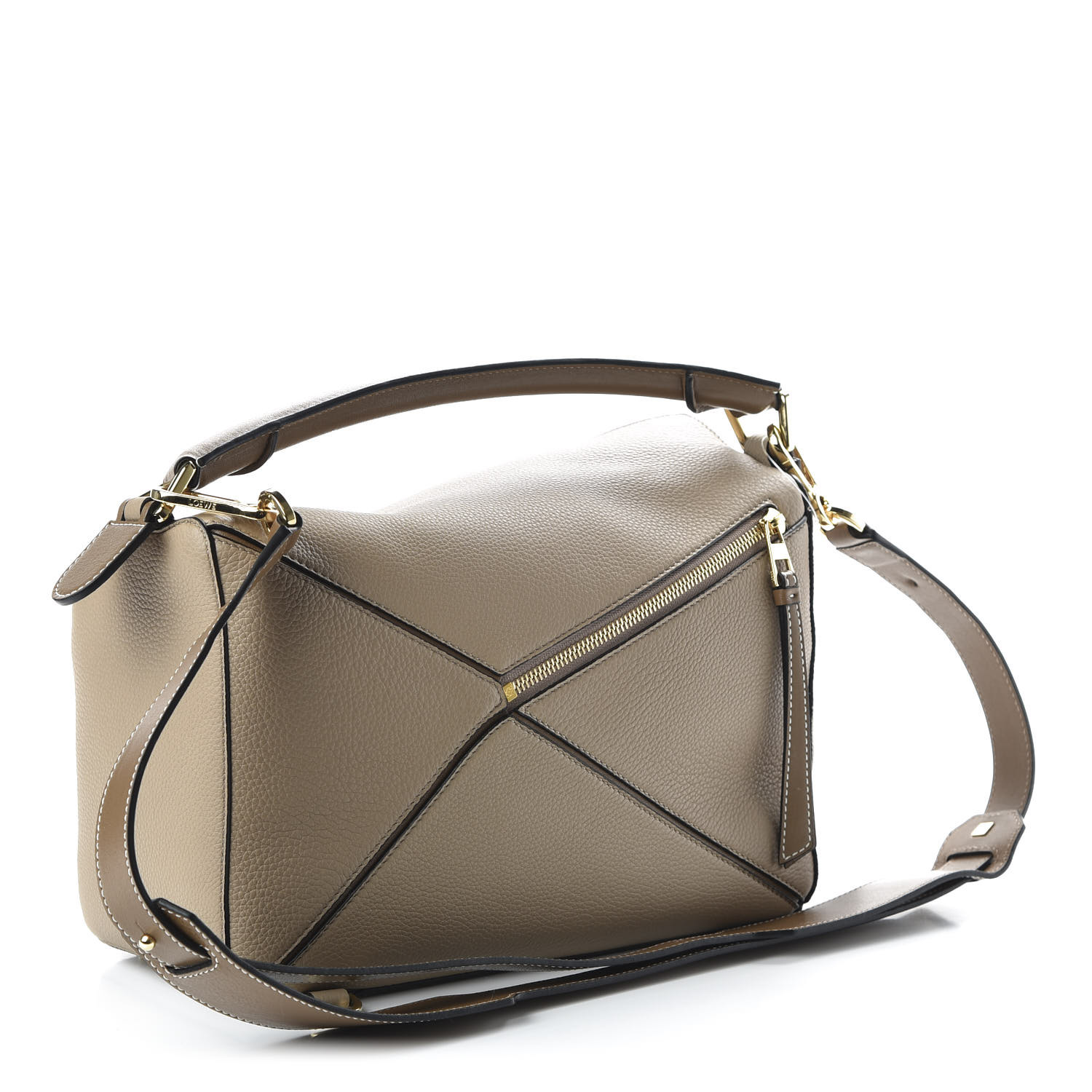 LOEWE Calfskin Medium Puzzle Bag Sand Mink 652757 | FASHIONPHILE