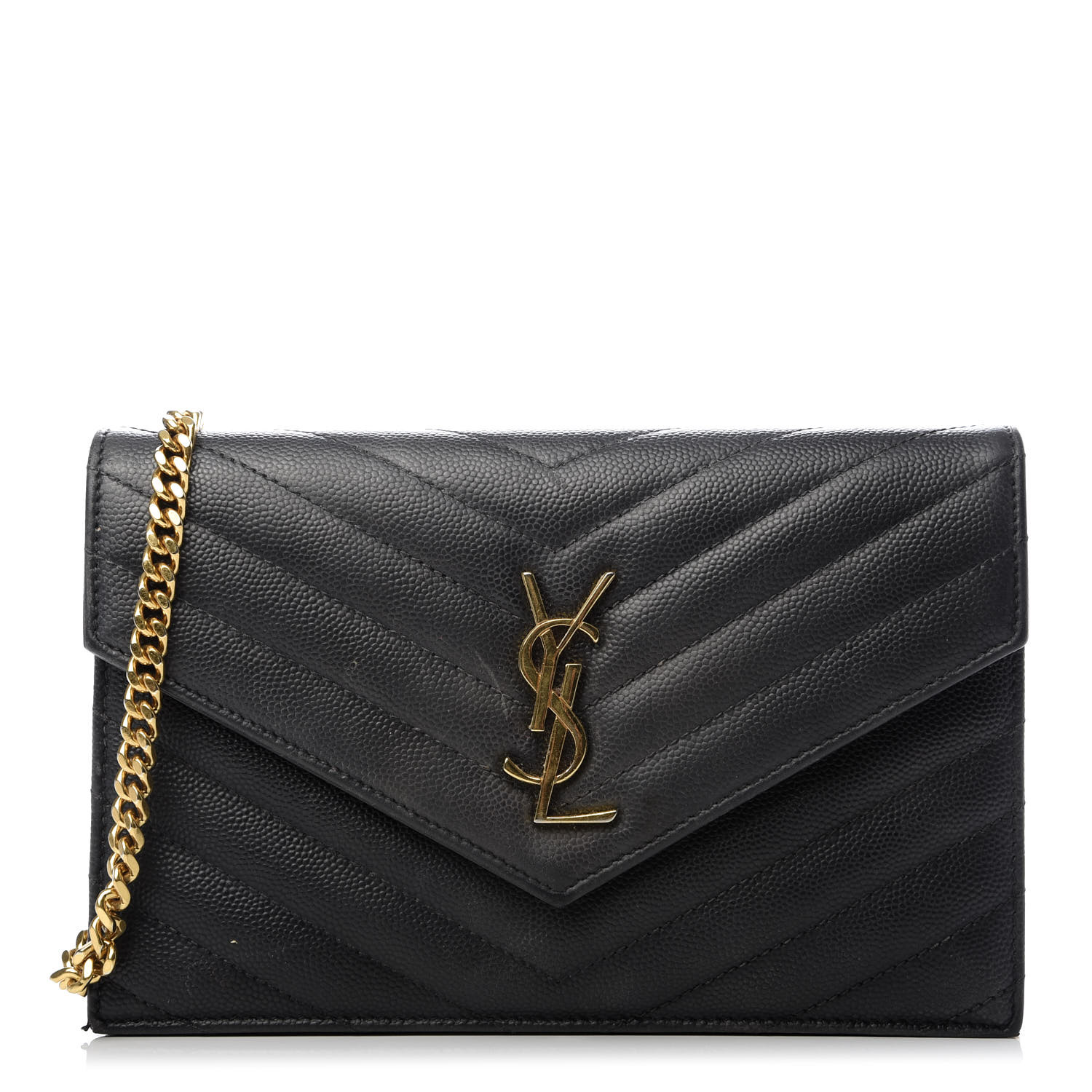 saint laurent monogram envelope chain wallet