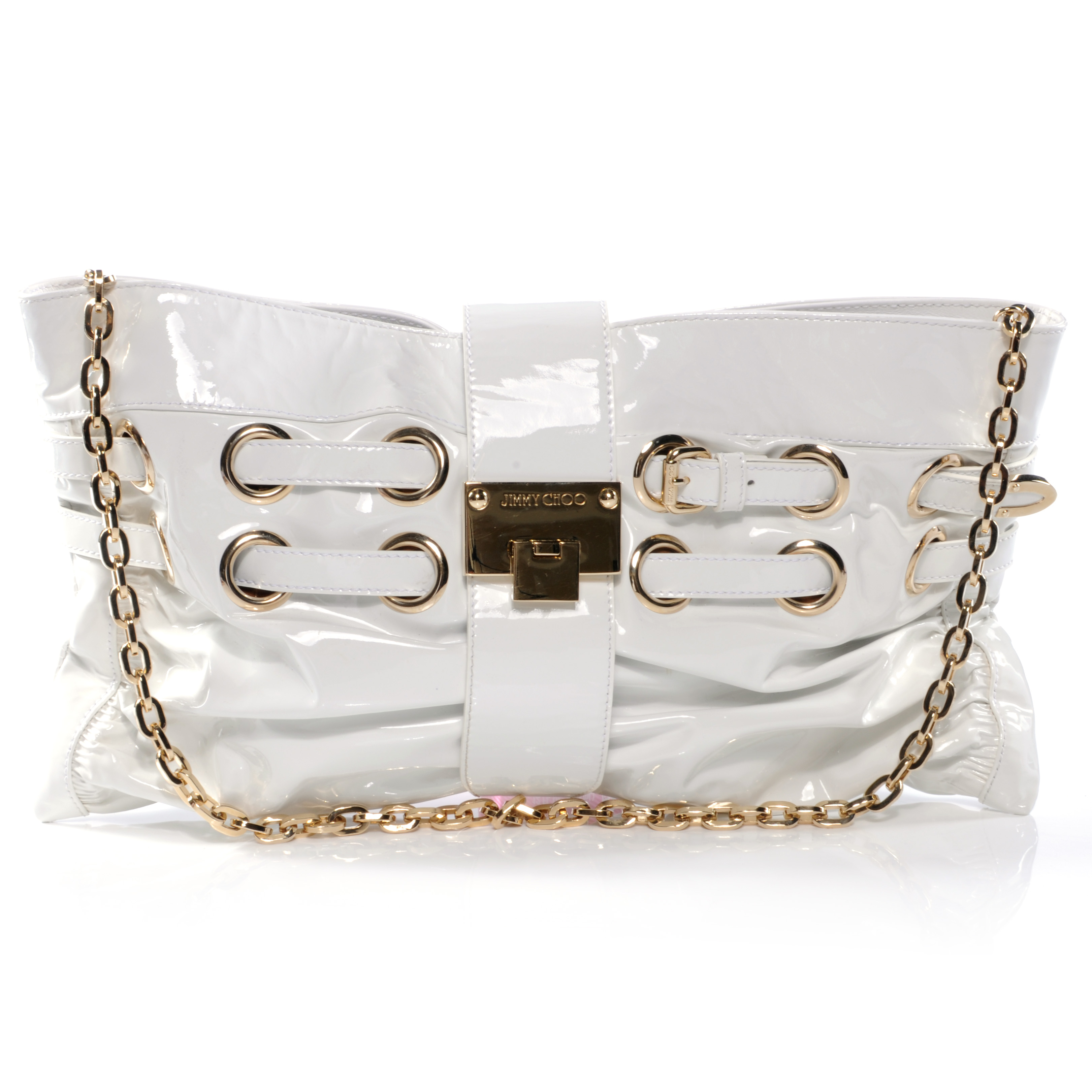 jimmy choo white clutch bag