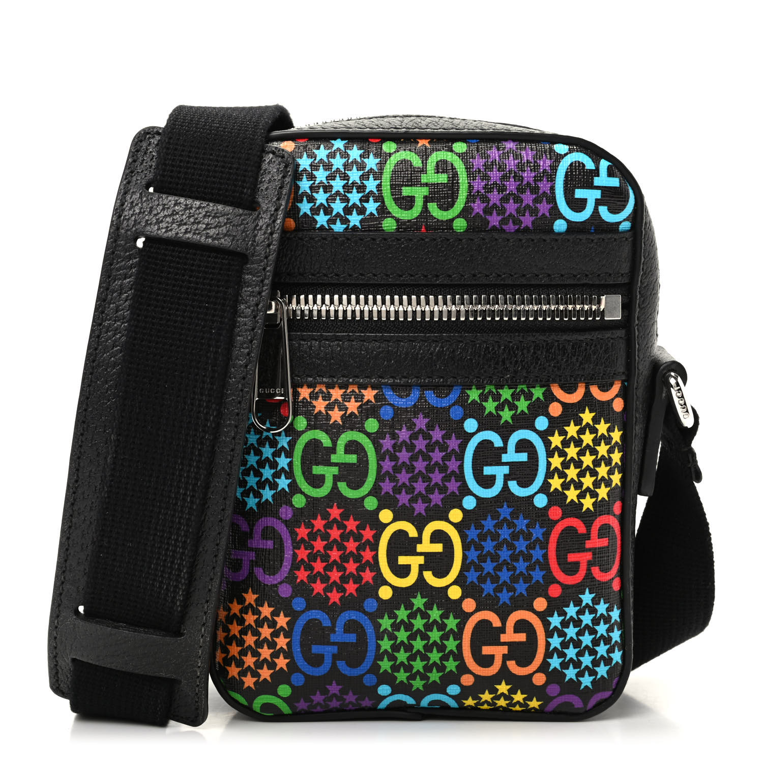 GUCCI GG Supreme Monogram Psychedelic Messenger Bag Black 738309 ...