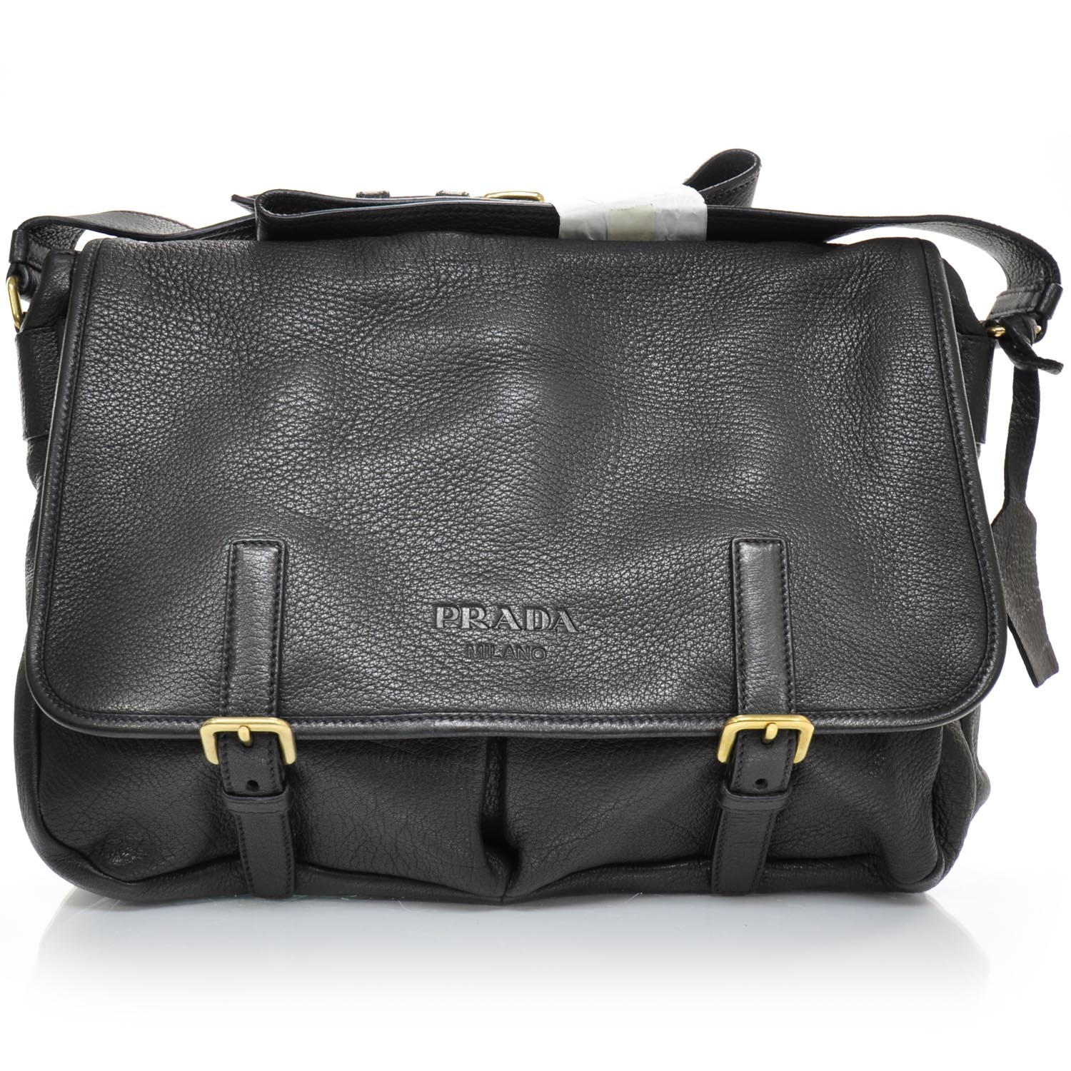 PRADA Cervo Deerskin Messenger Bag Nero Black 23139