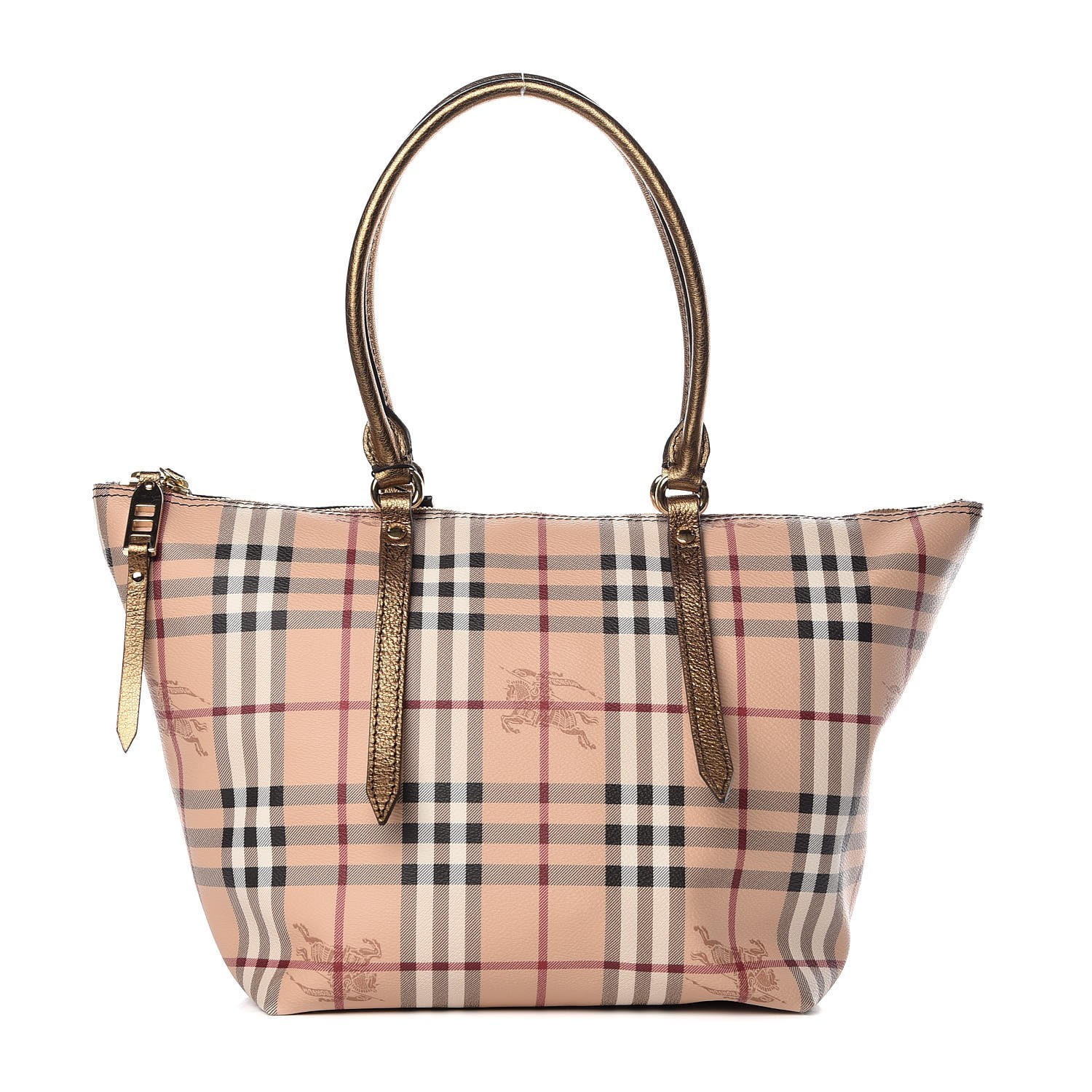 BURBERRY Haymarket Check Small Salisbury Tote Gold 342845