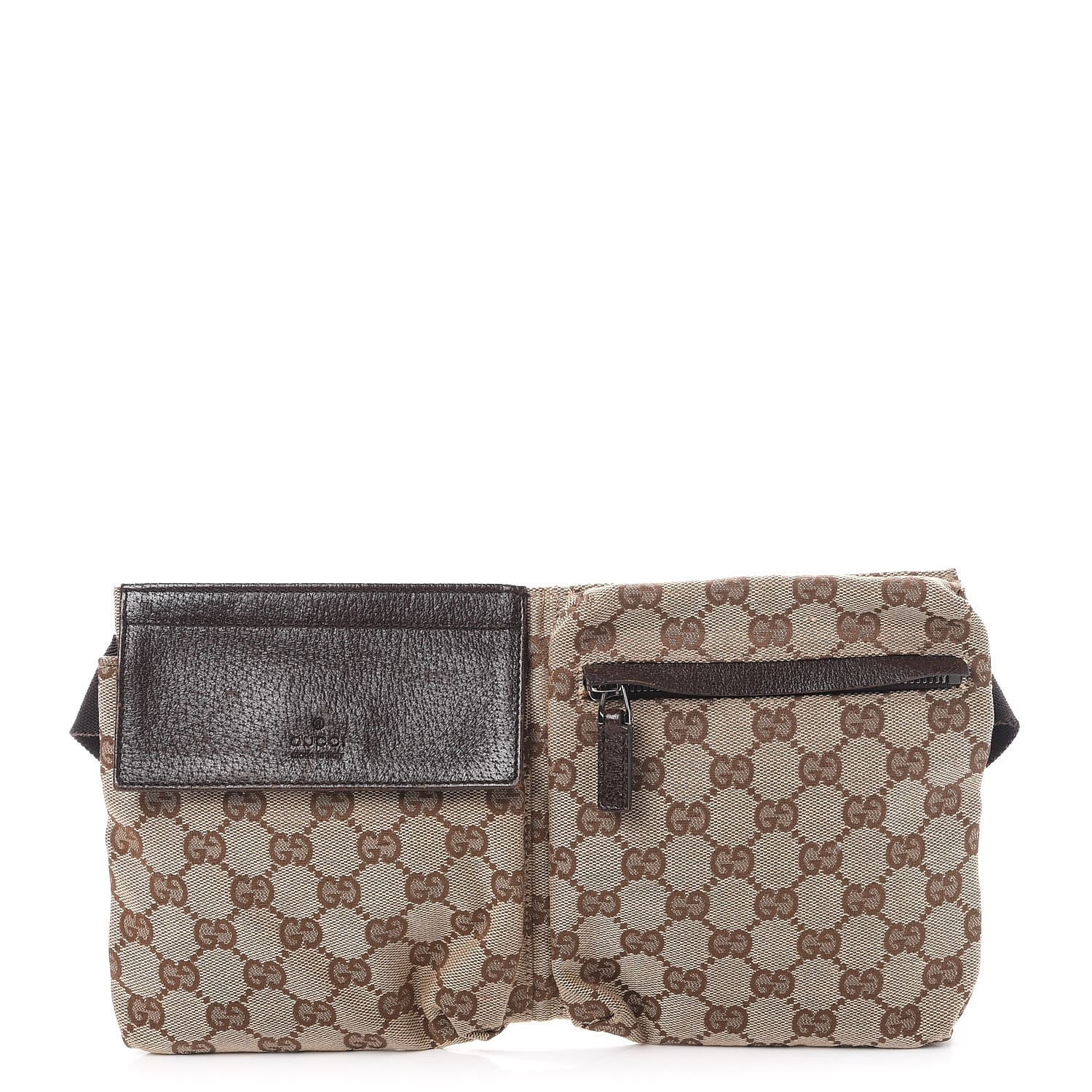 GUCCI Monogram Belt Bag Dark Brown 267554