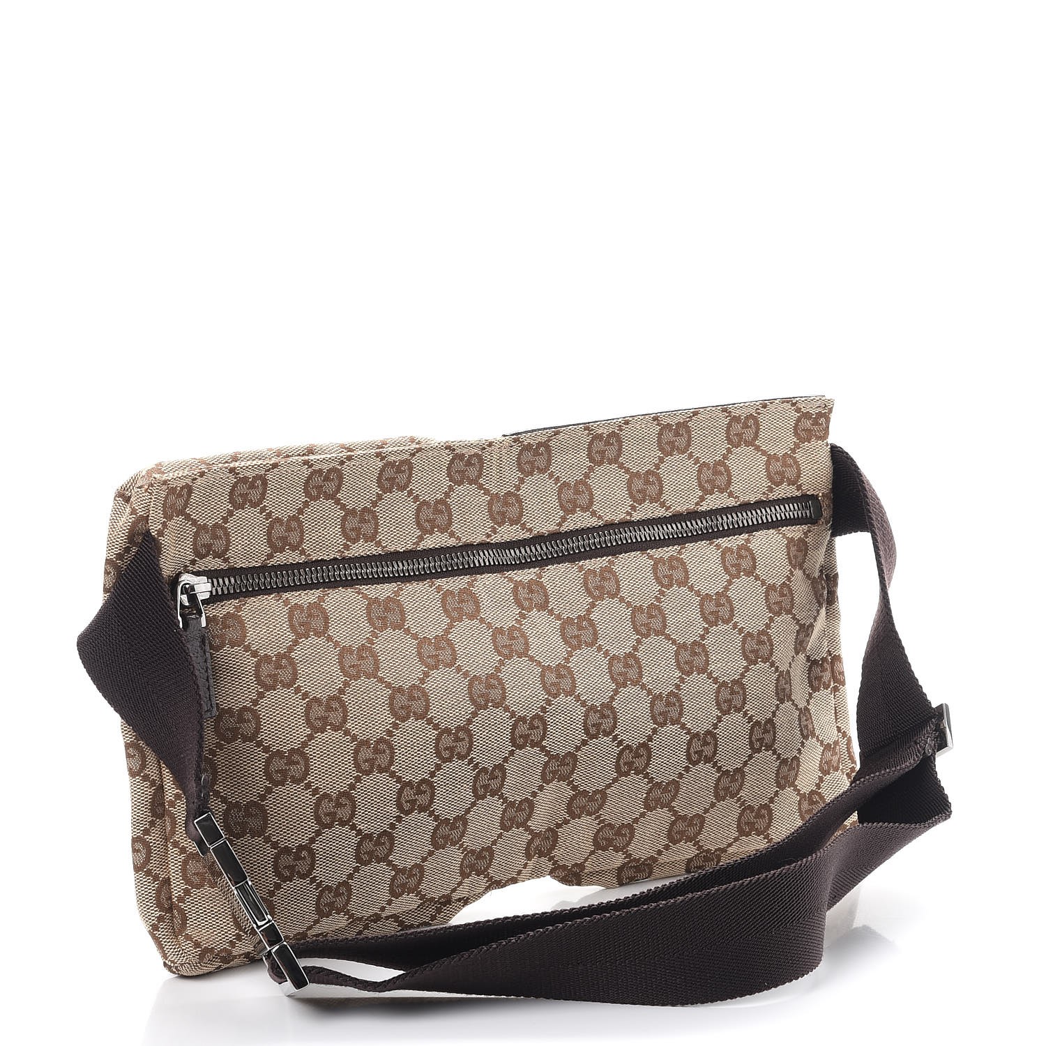 GUCCI Monogram Belt Bag Dark Brown 267554